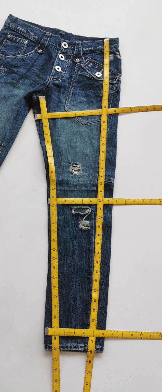 Seditionaries Stars Distressed Twist Leg Punk Denim Jeans Size US 30 / EU 46 - 9 Thumbnail