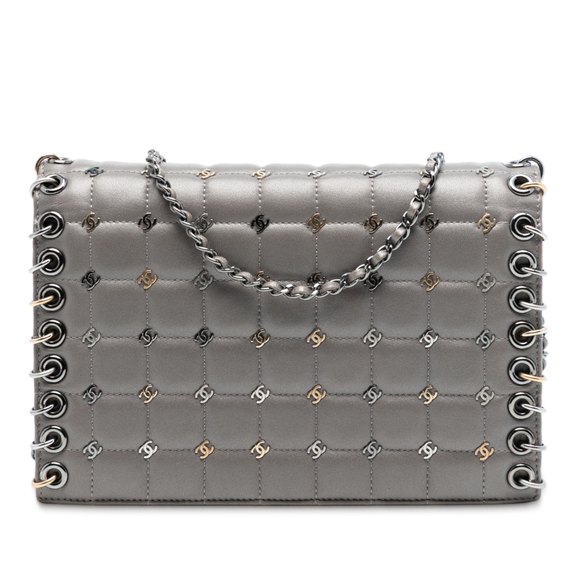 Chanel Chanel Small Lambskin Chocolate Bar CC Piercing Studded Chain Flap Size ONE SIZE - 1 Thumbnail