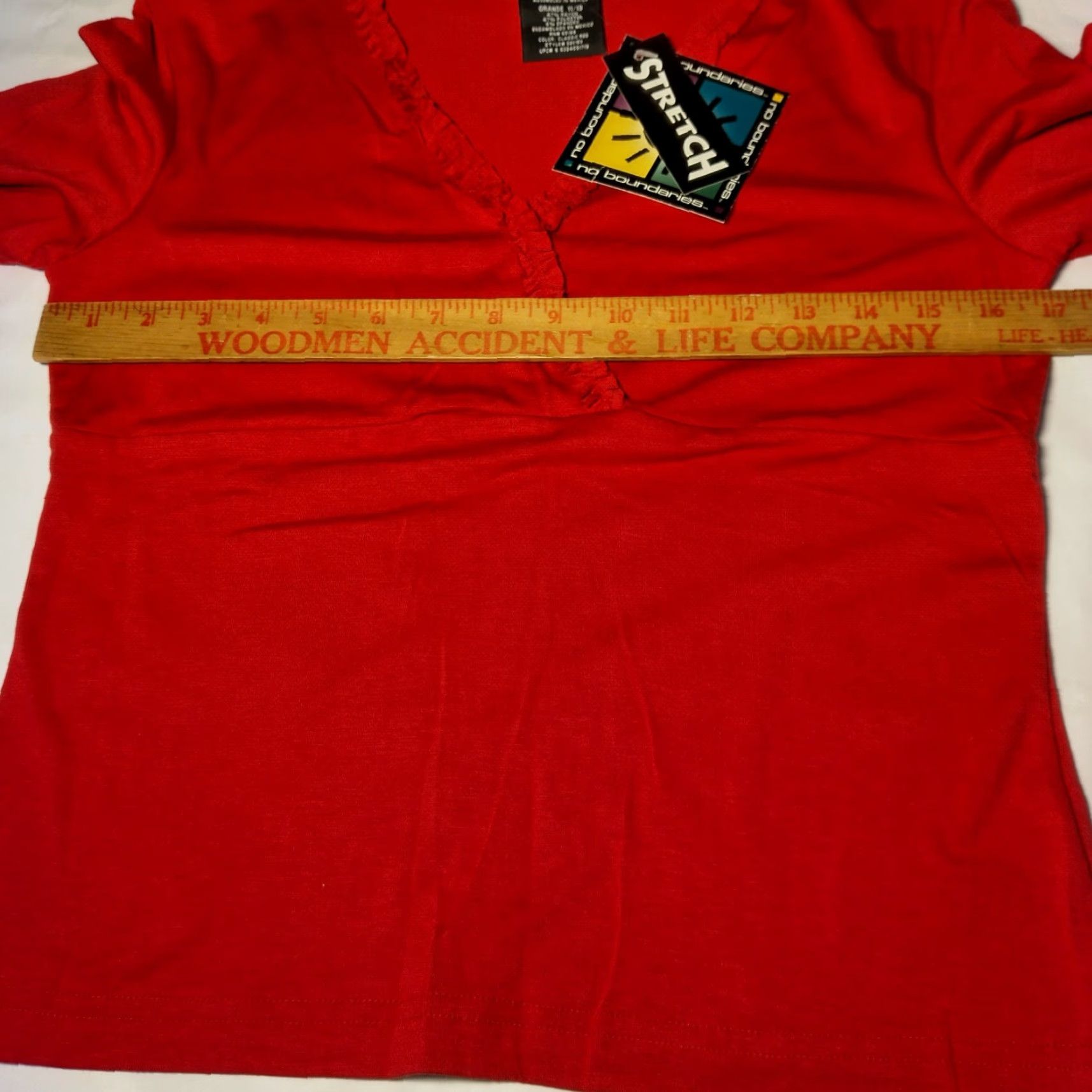 Vintage VINTAGE No Boundaries Shirt Women L Red V-Neck Knit Long Sleeve Ruffle NOS Y2K Vintage Shirts Womens L Red Size L / US 10 / IT 46 - 3 Thumbnail