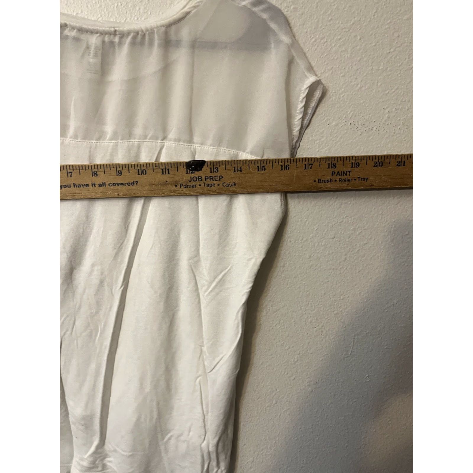 Vintage VINTAGE Ambiance Shirt Womens S White Short Sleeve Tunic Casual Slim Slit Stretch Comfort Size S / US 4 / IT 40 - 5 Thumbnail