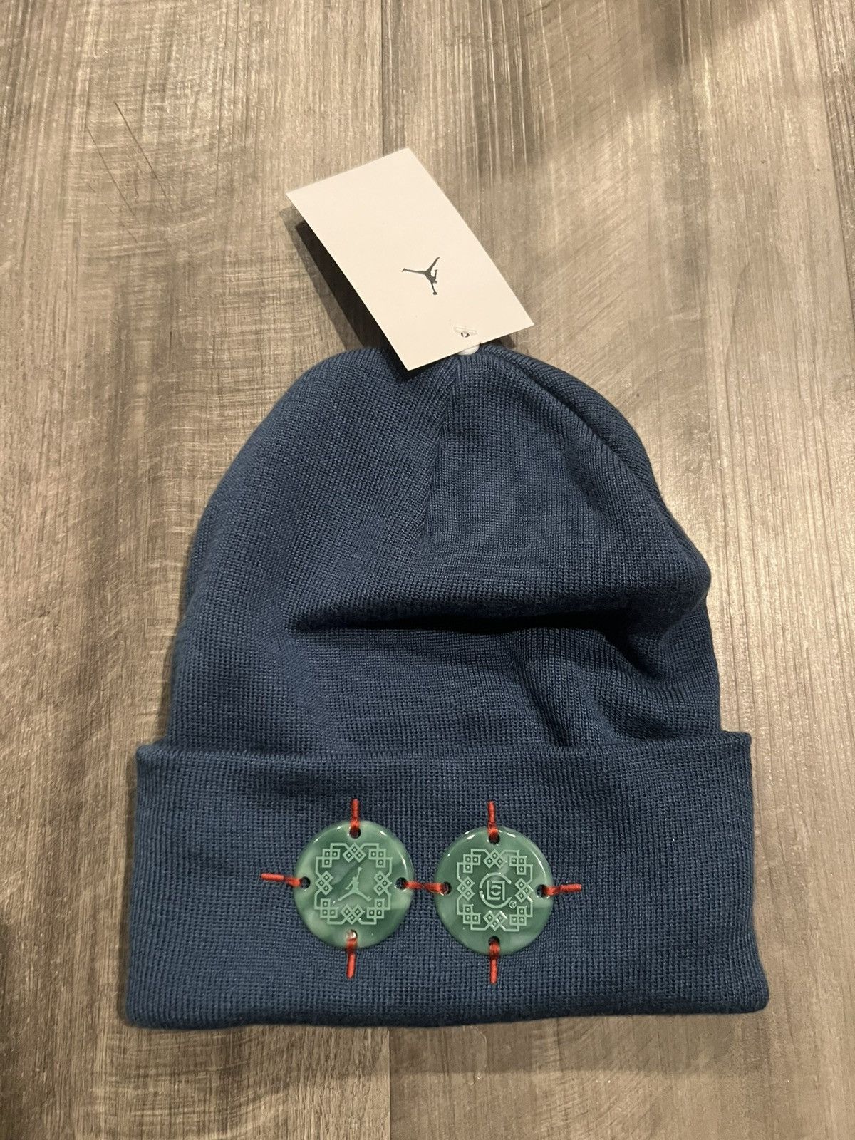 CLOT × Jordan Brand Nike x CLOT Jordan Jumpman Beanie Hat Jade Blue Cuffed Knit Size ONE SIZE - 1 Thumbnail
