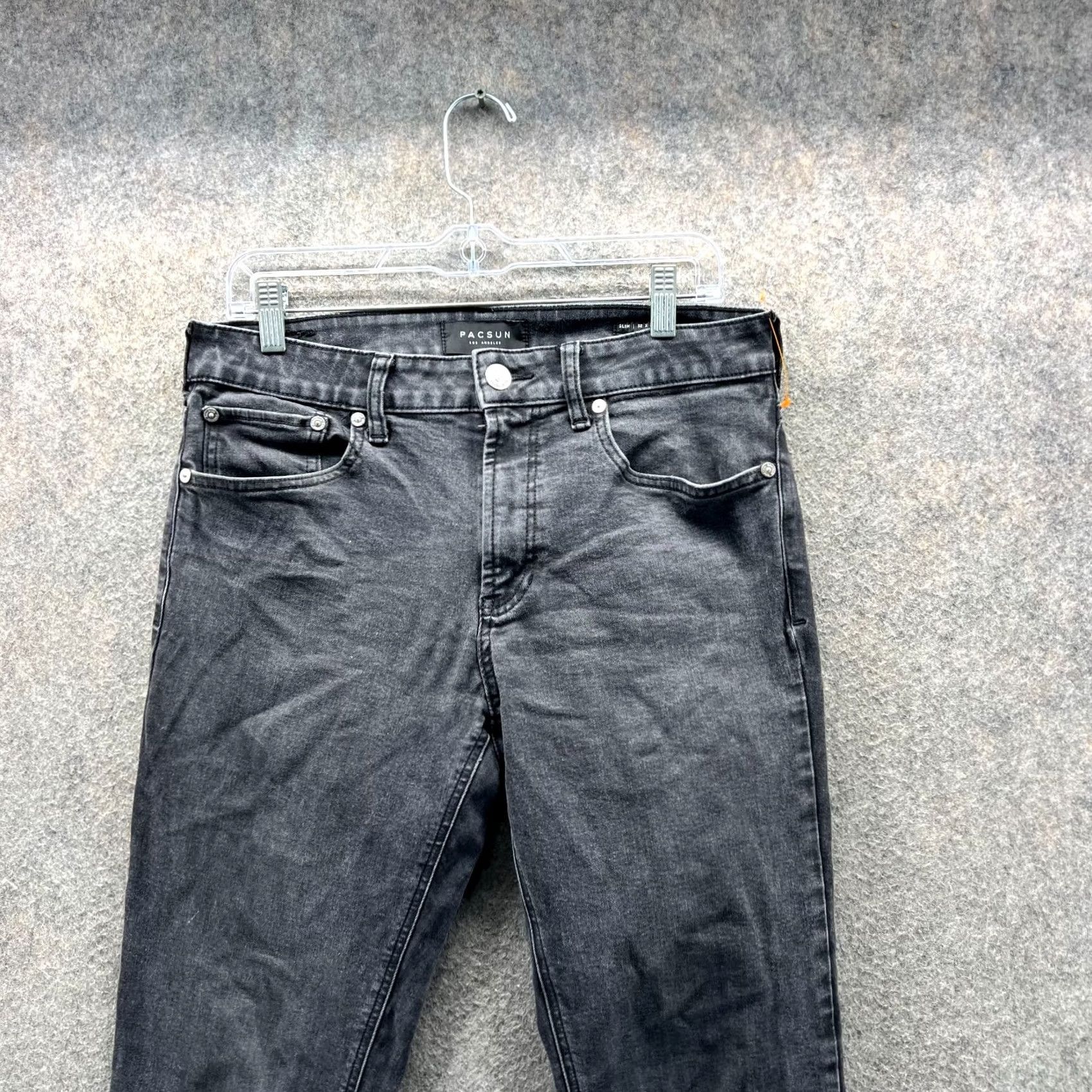 Pacsun PacSun Jeans Mens 32 Black Men 32x34 Adult Grey Denim Slim Fit Active Stretch Casual Size US 32 / EU 48 - 3 Thumbnail