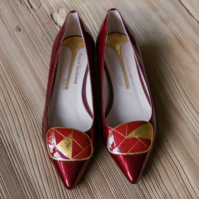 Rupert Sanderson Rupert Sanderson Bedfa Leather Flats Gold Red