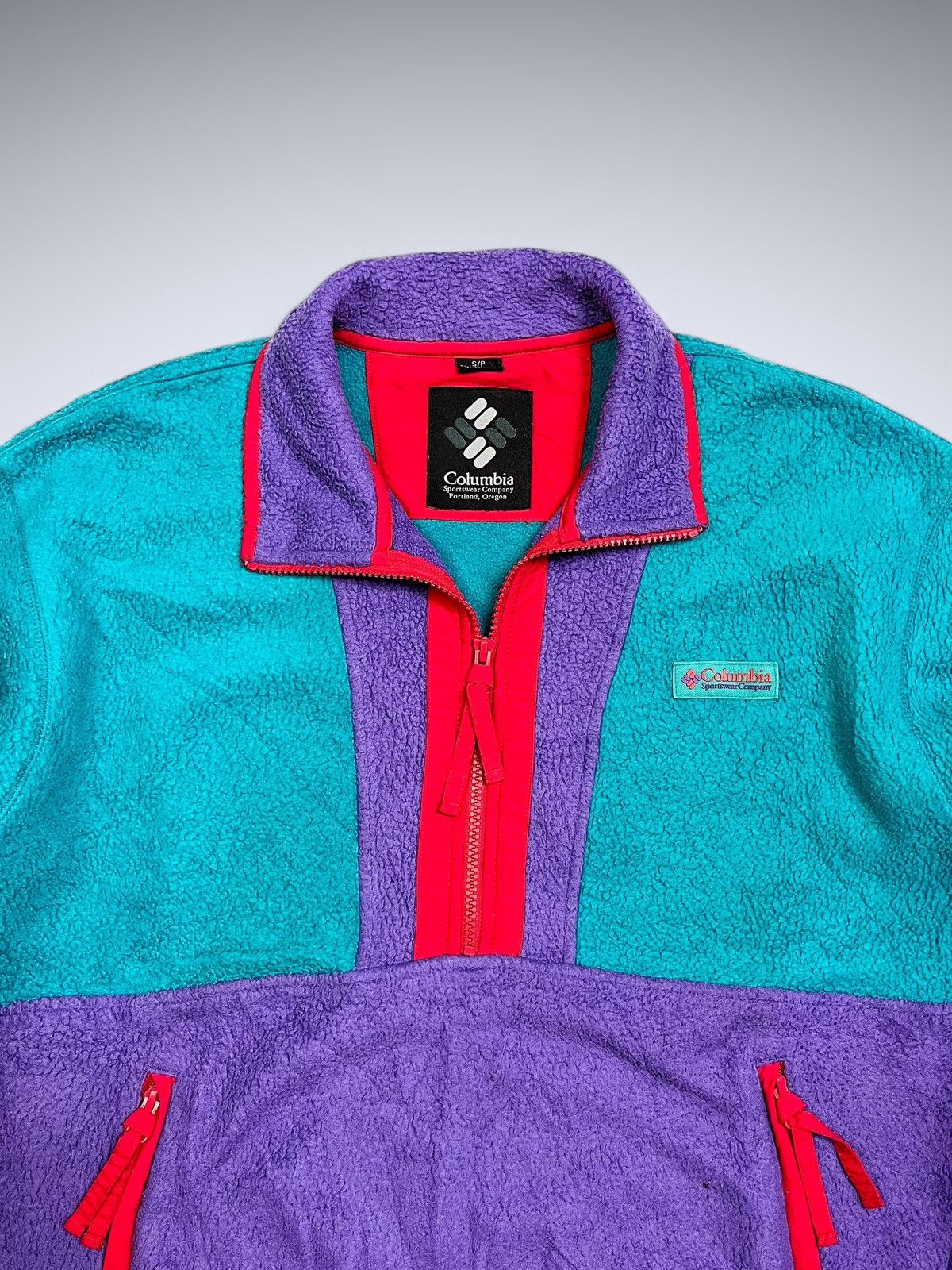 Columbia Y2K Columbia Colorblock Half Zipper Fleece Jacket Size US M / EU 48-50 / 2 - 2 Thumbnail