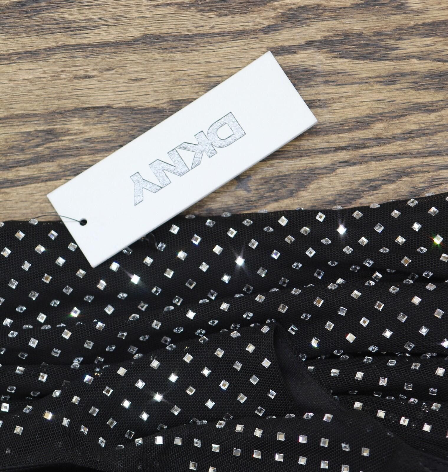 DKNY Nwt Dkny Studded Cowl-back Side Zip Dress Black / Silver 6p Size M / US 6-8 / IT 42-44 - 4 Thumbnail