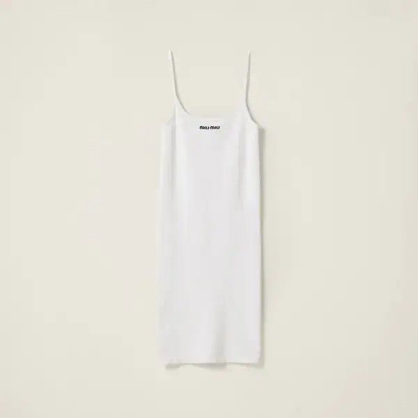 Miu Miu o1B3y1r0526 Seamless Dress in White Size XS / US 0-2 / IT 36-38 - 1 Thumbnail