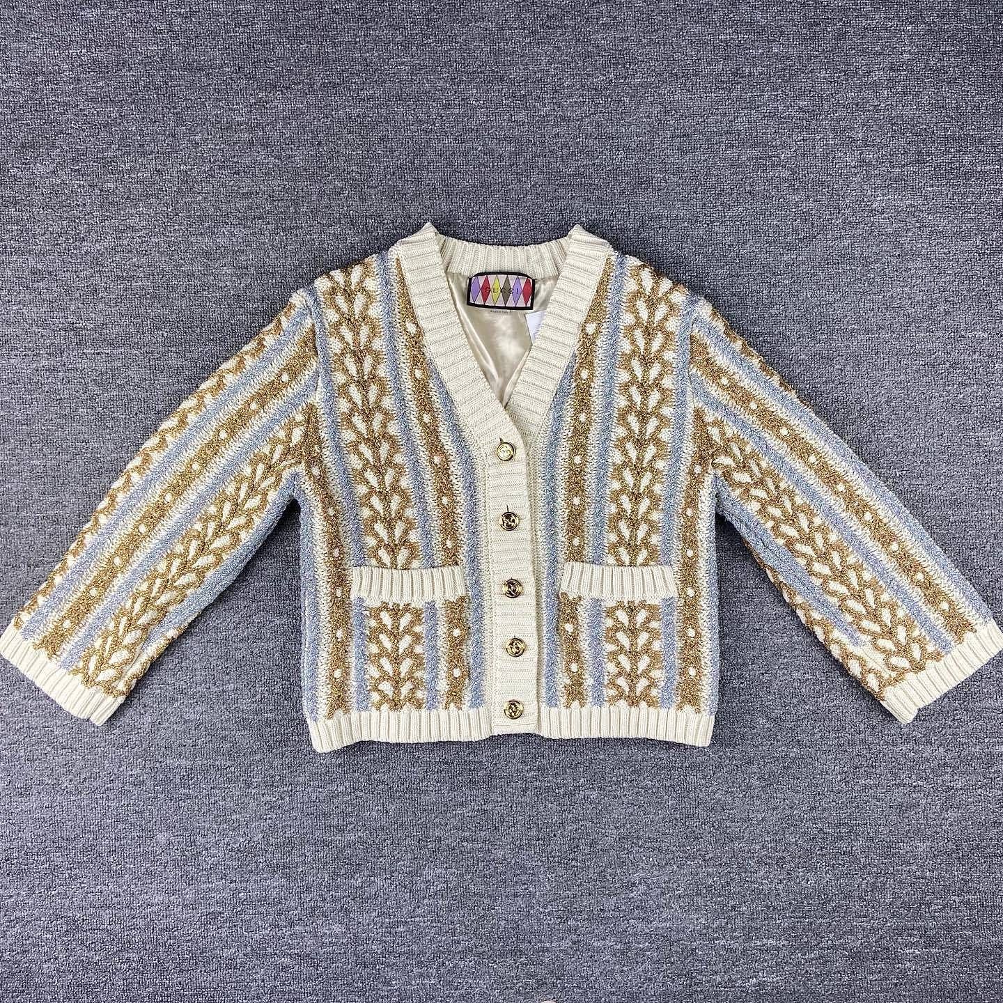 Gucci Gucci Metallic Knit Cardigan Size S Size S / US 4 / IT 40 - 1 Thumbnail