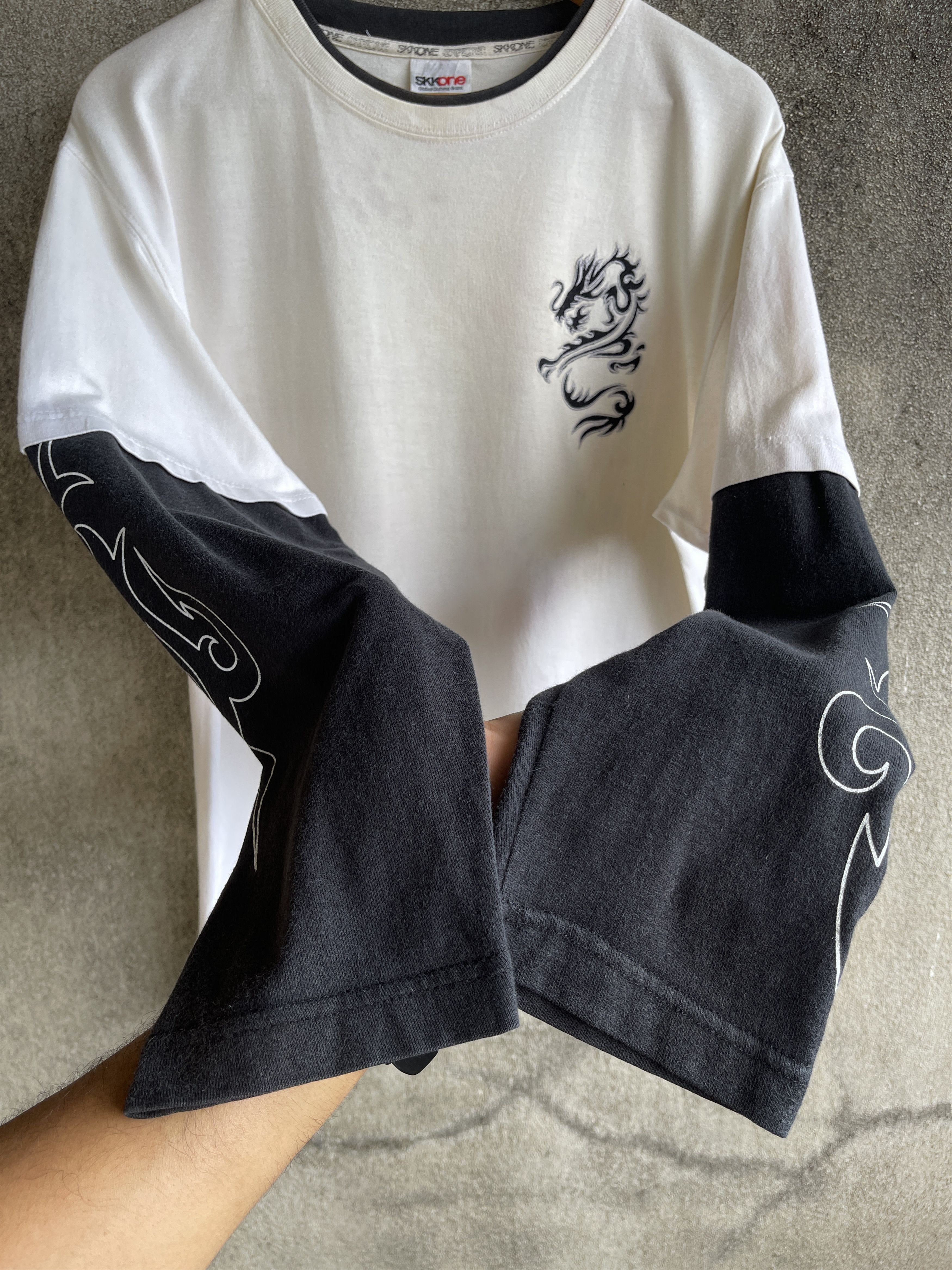 If Six Was Nine Vintage🔥SKK ONE🔥Big Logo Flame Double Layer LongSleeve 90’s Size US L / EU 52-54 / 3 - 4 Thumbnail