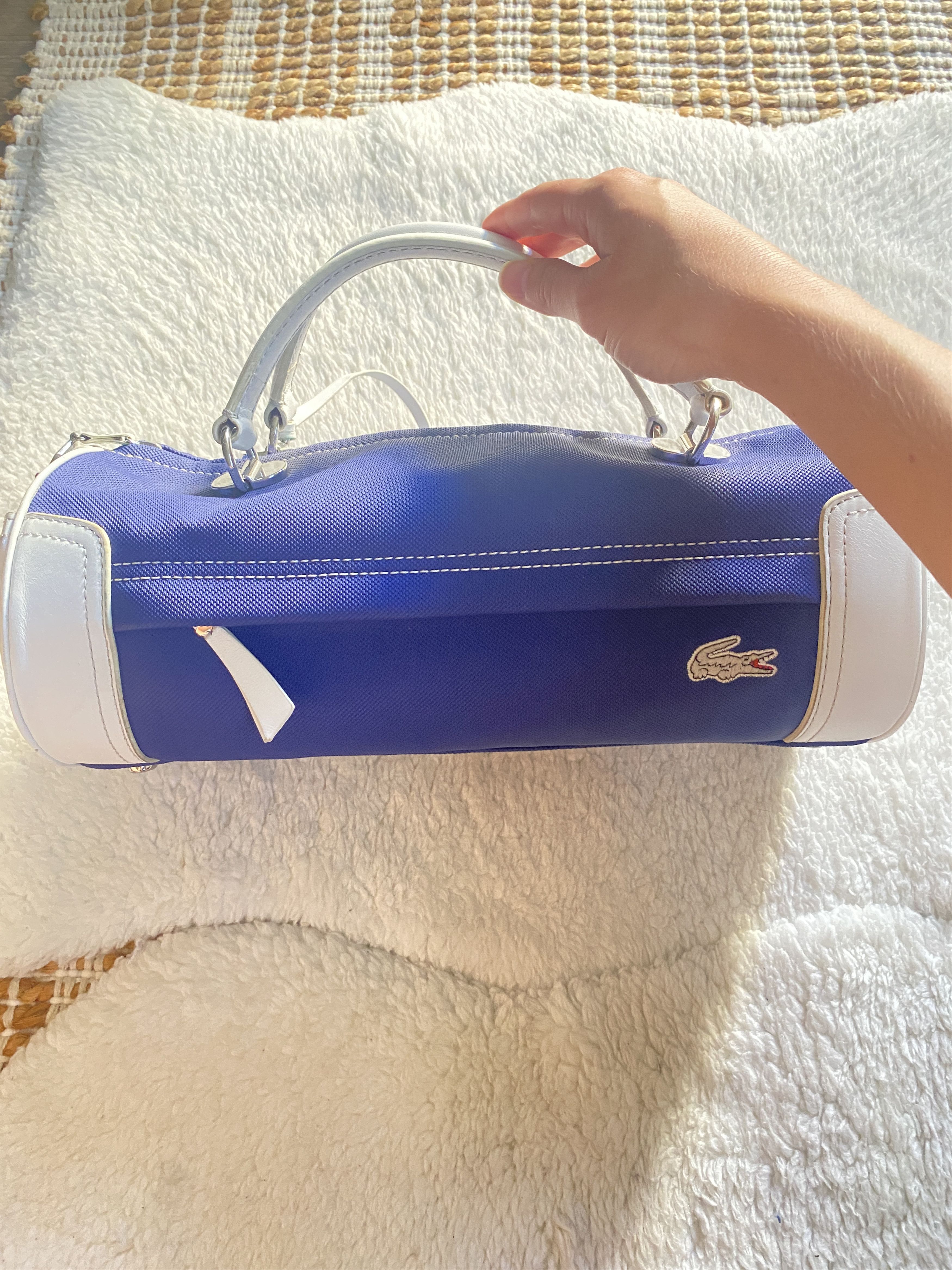 Lacoste Rare Lacoste Barrel Bag – Navy & White PVC Size ONE SIZE - 12 Thumbnail