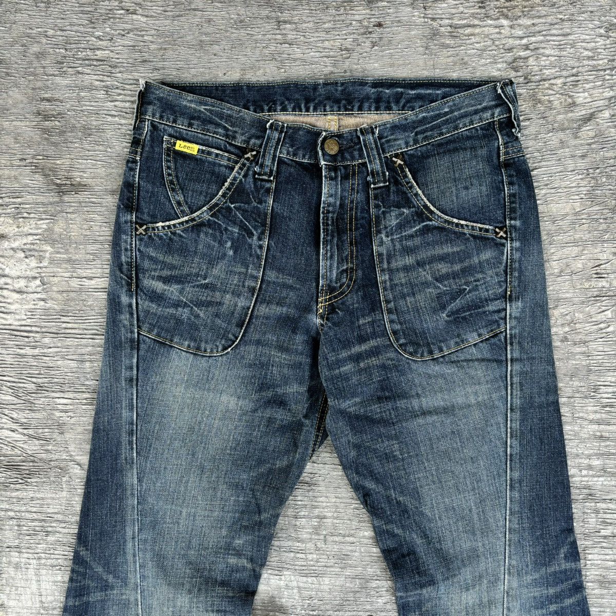 If Six Was Nine × Le Grande Bleu (L.G.B.) Vintage 90's LEE flare bootcut jeans Size US 32 / EU 48 - 2 Thumbnail