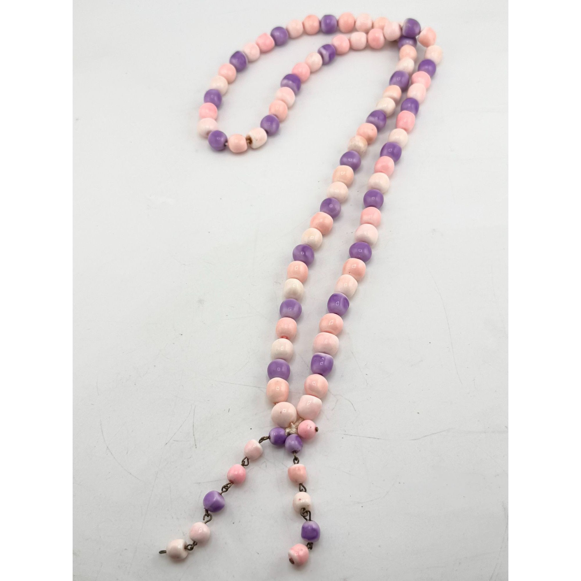 Vintage Vintage pink purple beaded long necklace Size ONE SIZE - 5 Thumbnail