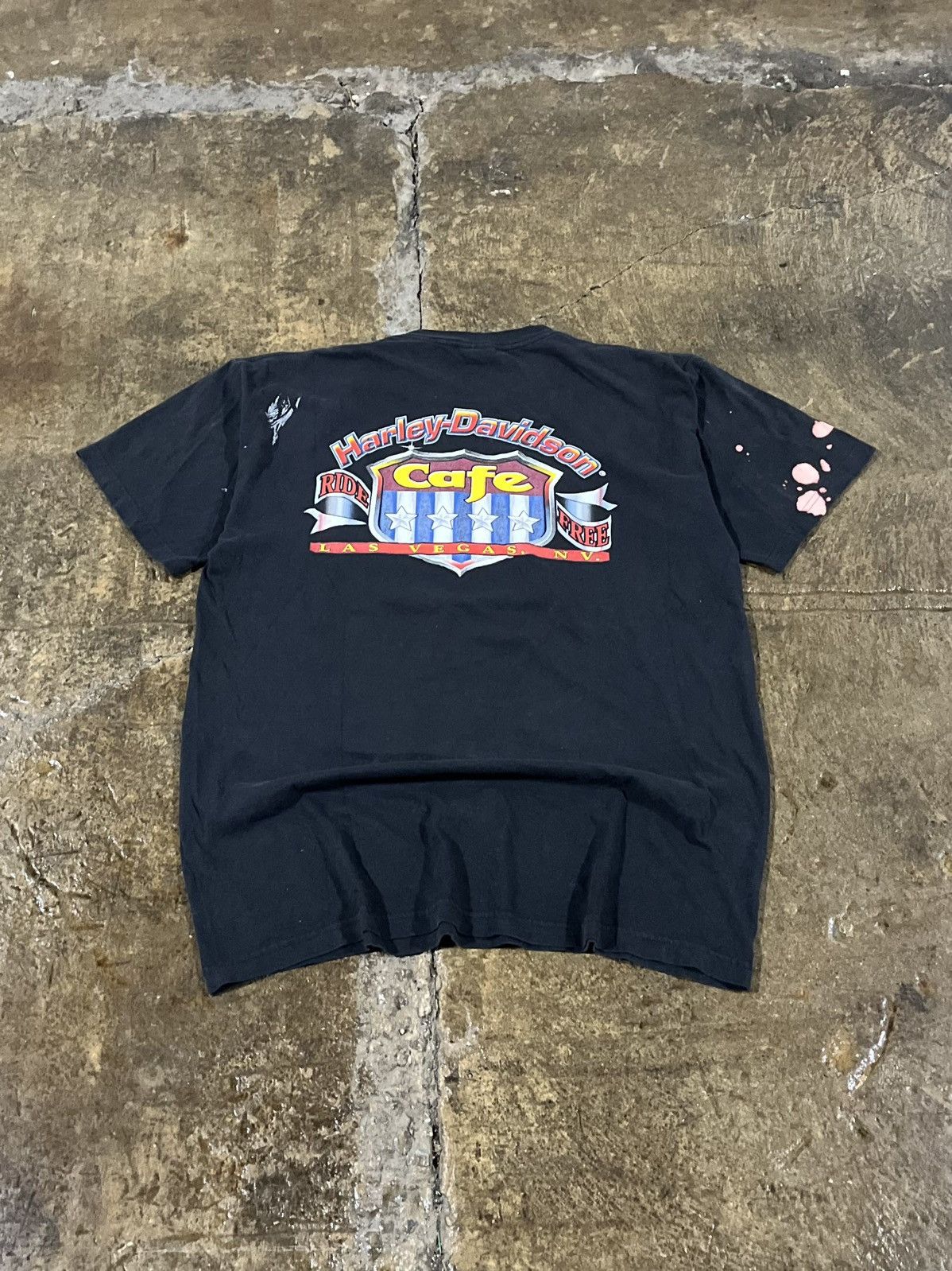 Harley Davidson × Vintage Crazy Vintage Harley Davidson Las Vegas Biker Tee Shirt Size US L / EU 52-54 / 3 - 2 Thumbnail