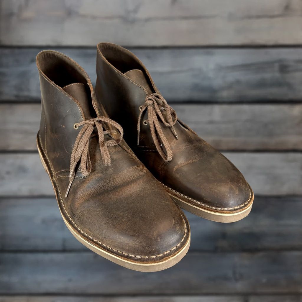 Clarks Bushacre 2 Beeswax Chukka Bootie Brown Leather Mens  display picture 2
