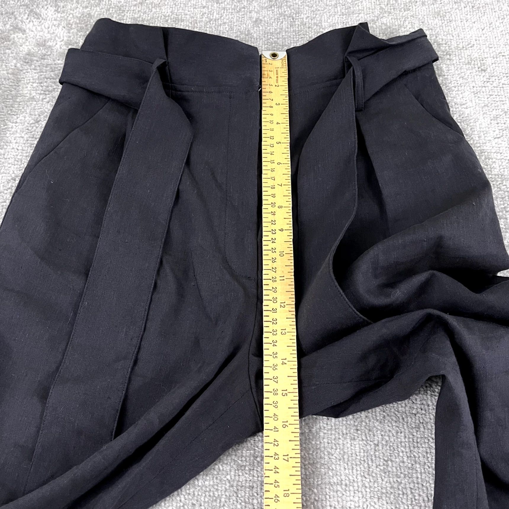Veronica Beard VERONICA BEARD Pants Womens 8 Gray Wide-Leg Linen Wool Belted Cropped Professional Workwear Mens? Size 30" / US 8 / IT 44 - 6 Thumbnail