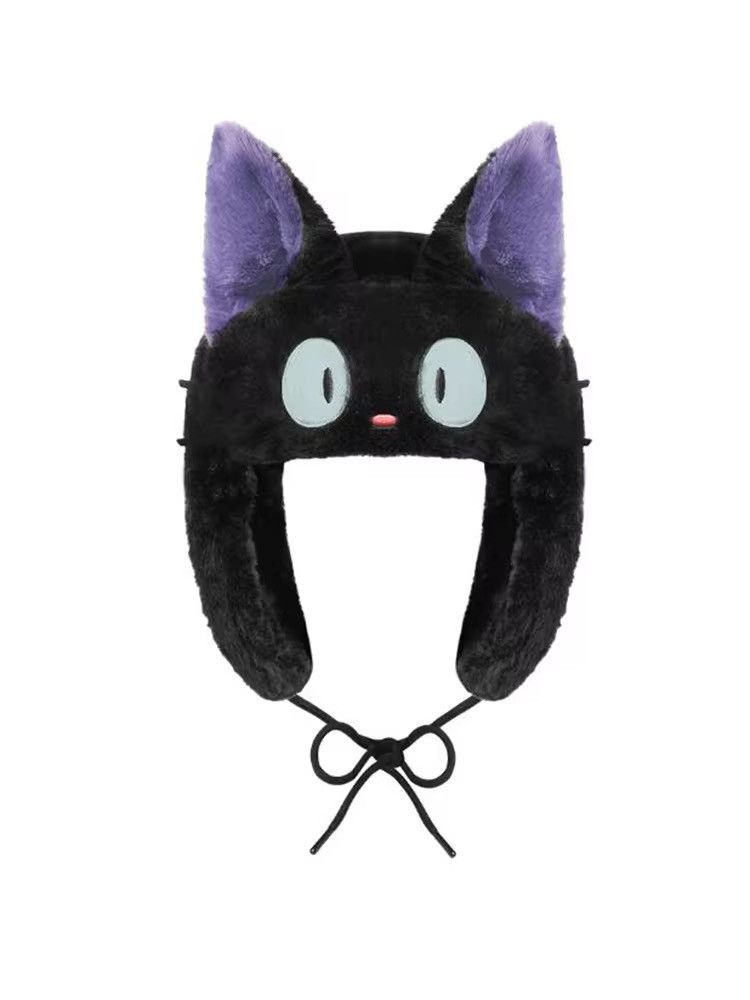 Japanese Brand × Vintage Y2K Cartoon Black wolf Ushanka Cute Winter Hat Size ONE SIZE - 1 Thumbnail