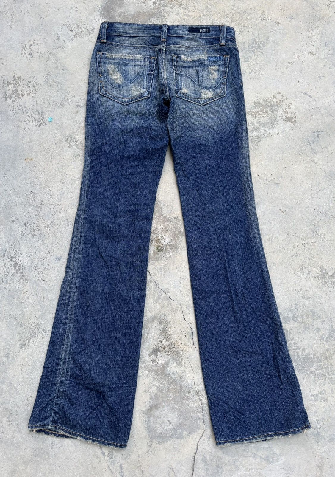 If Six Was Nine Flared Jean Sacred Blue Mud Wash Bootcut Jeans Size 28" / US 6 / IT 42 - 8 Thumbnail