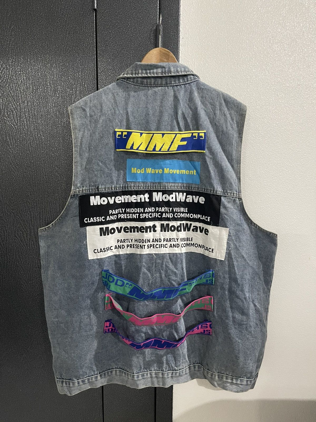 Japanese Brand MMF MOD WAVE MOVEMENT DENIM VEST Size XXL / US 16-18 / IT 52-54 - 5 Thumbnail