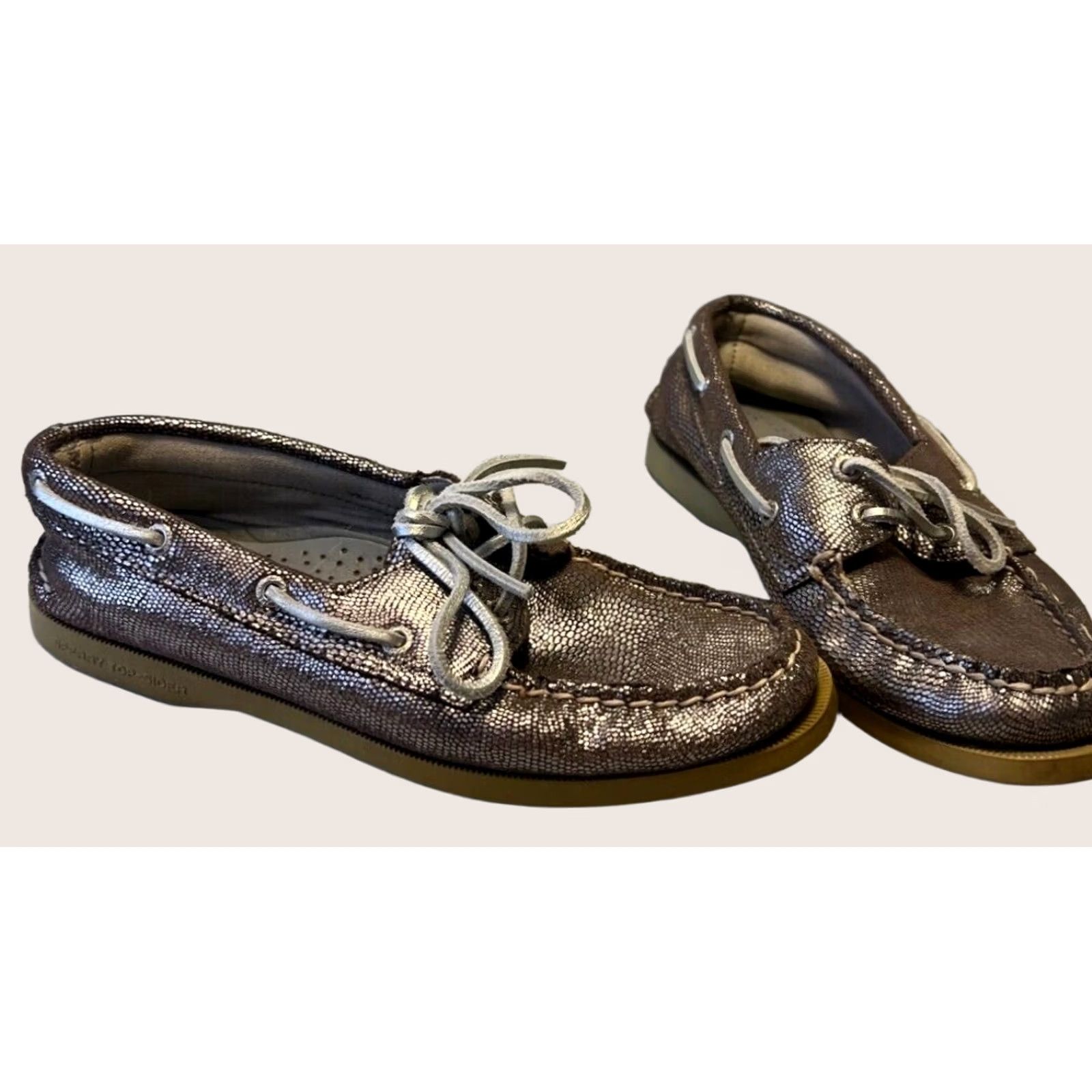Sperry Sperry Top Siders STS90175 Boat Shoe Lace Up slip on loafer Women 6M Metallic glitter Size XS / US 0-2 / IT 36-38 - 1 Thumbnail