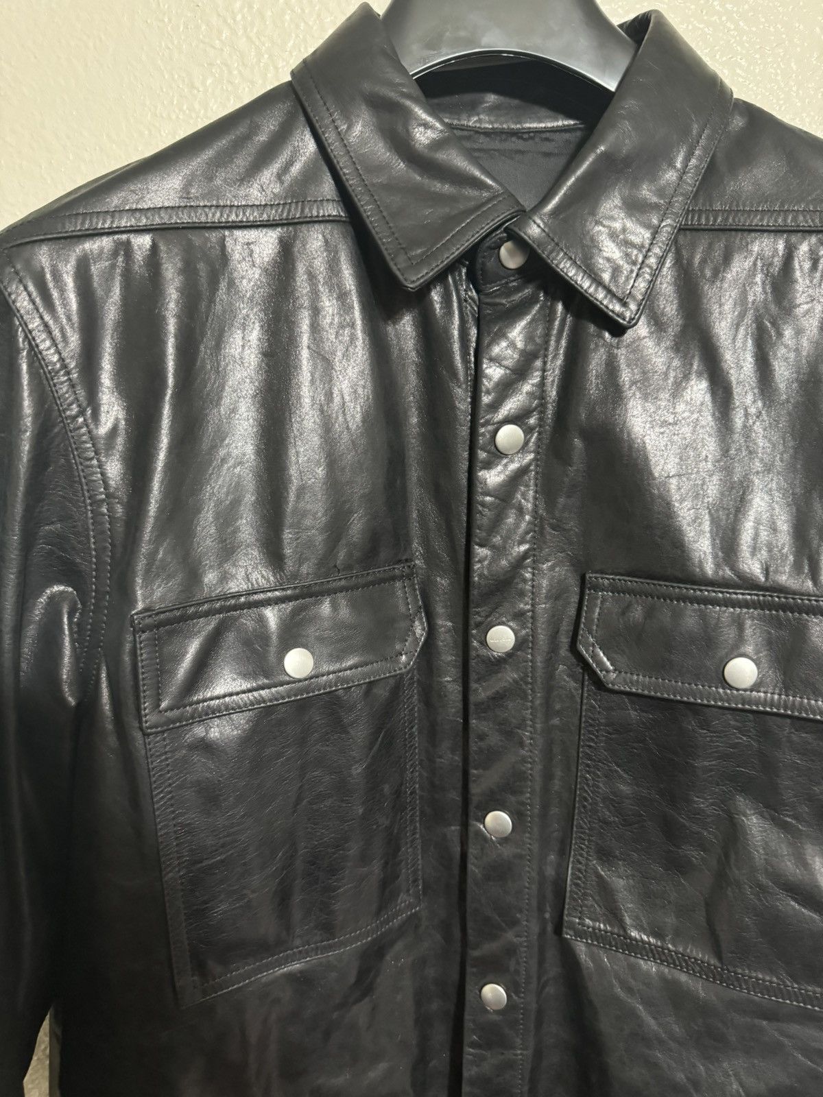 Rick Owens Rick Owens Leather Overshirt Size US M / EU 48-50 / 2 - 3 Thumbnail