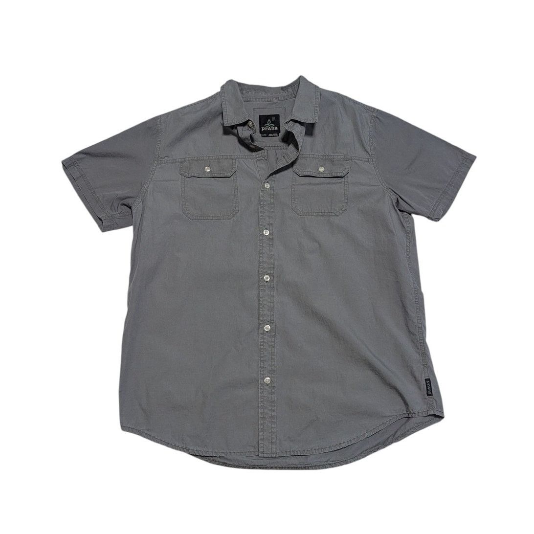 Prana PrAna Barekur Short Sleeve Shirt Button Down Gray Collared Size US L / EU 52-54 / 3 - 1 Thumbnail