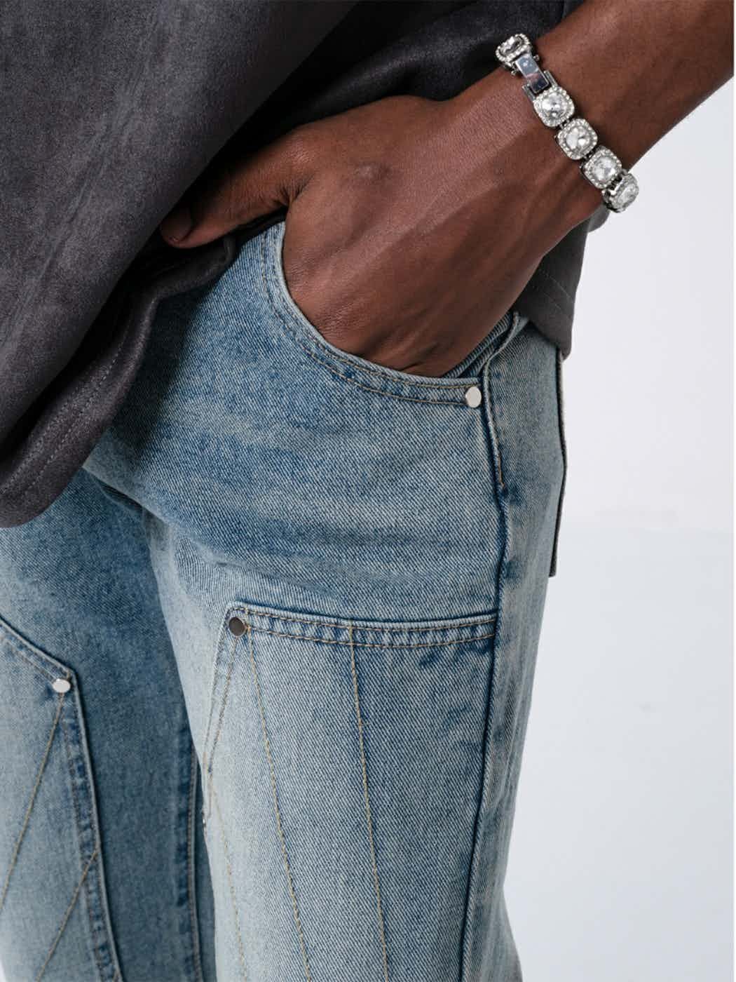 washed faded utility skate hiphop jeans