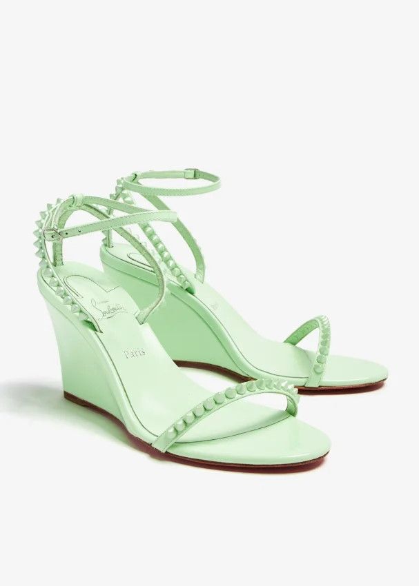 Christian Louboutin o1s1wg110924 So Me Wedge Heeled in Light Green Size US 10 / IT 40 - 2 Thumbnail