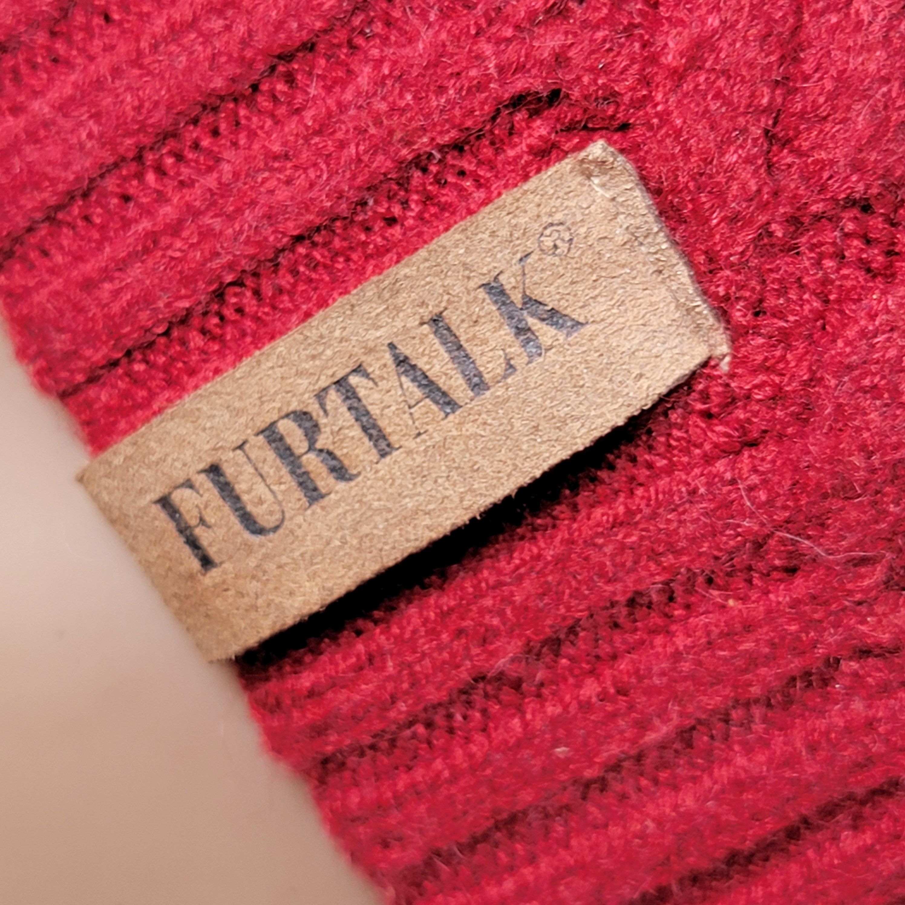Other Furtalk Knit Maroon Beanie w/ Faux Fur Pom Pom Size ONE SIZE - 7 Thumbnail