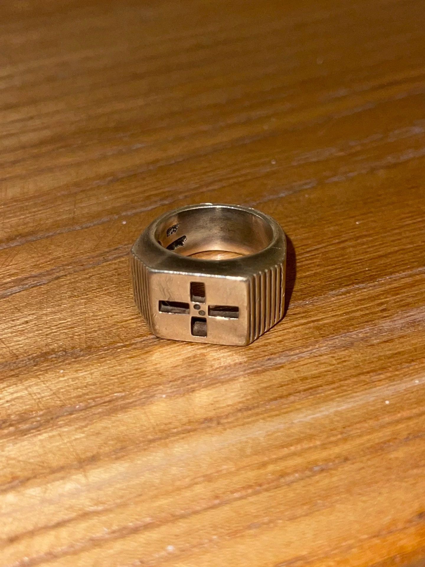 Jean Paul Gaultier JPG Rare Archive Cutout Cross Silver Ring Size ONE SIZE - 5 Thumbnail