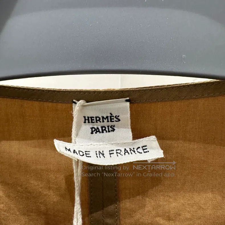 Hermes Hermes Khaki tie-waist long-sleeved shirt Size XXS / US 00 / IT 34 - 3 Thumbnail