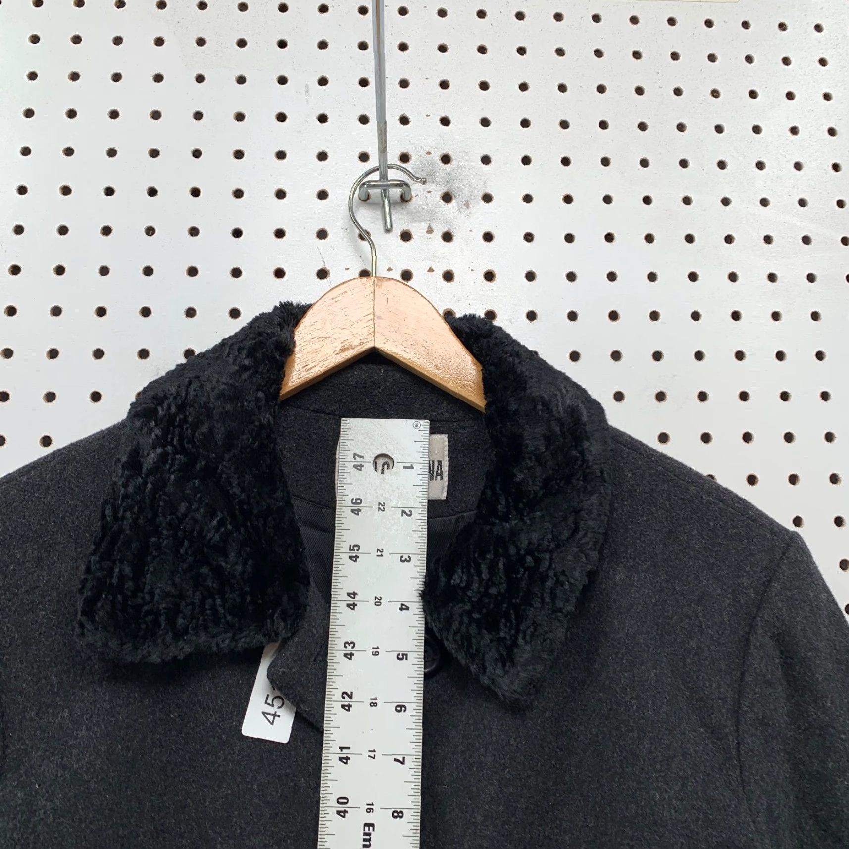 Vintage VINTAGE John Caruana Merino Wool Coat Womens 14 Black USA Overcoat Faux Fur Trim Jacket/Coat Long Wool Solid Button Winter Fall Womens Size XL / US 12-14 / IT 48-50 - 7 Thumbnail