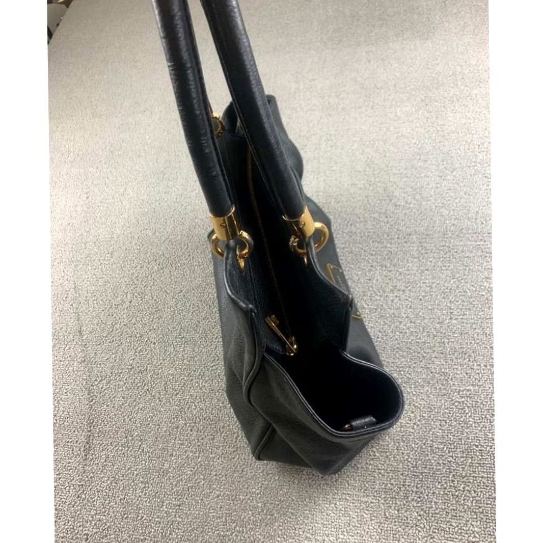 Marc Jacobs Marc Jacobs Women Med Black Pebbled Leather Satchel Tote Gold Plate Size ONE SIZE - 5 Thumbnail