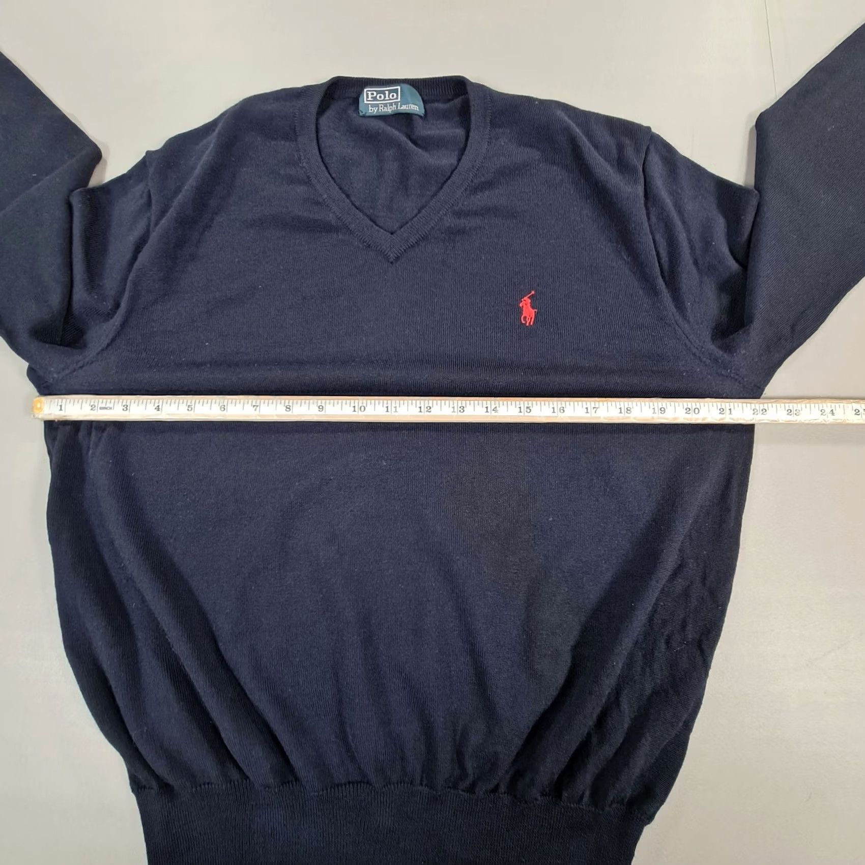 Polo Ralph Lauren Polo Ralph Lauren Jumper Mens V-Neck Navy Blue 100% Merino Wool M Size US M / EU 48-50 / 2 - 5 Thumbnail