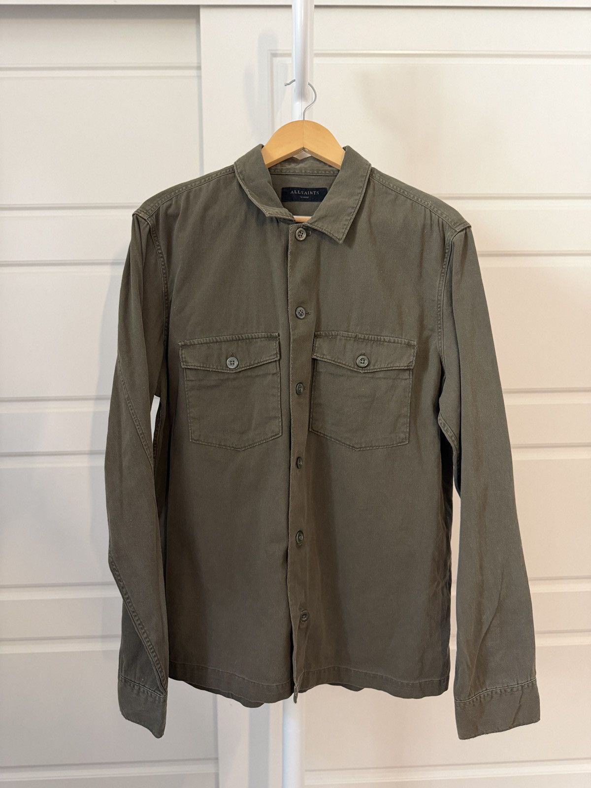 Allsaints Allsaints Green Button Up Shirt Size US L / EU 52-54 / 3 - 1 Thumbnail