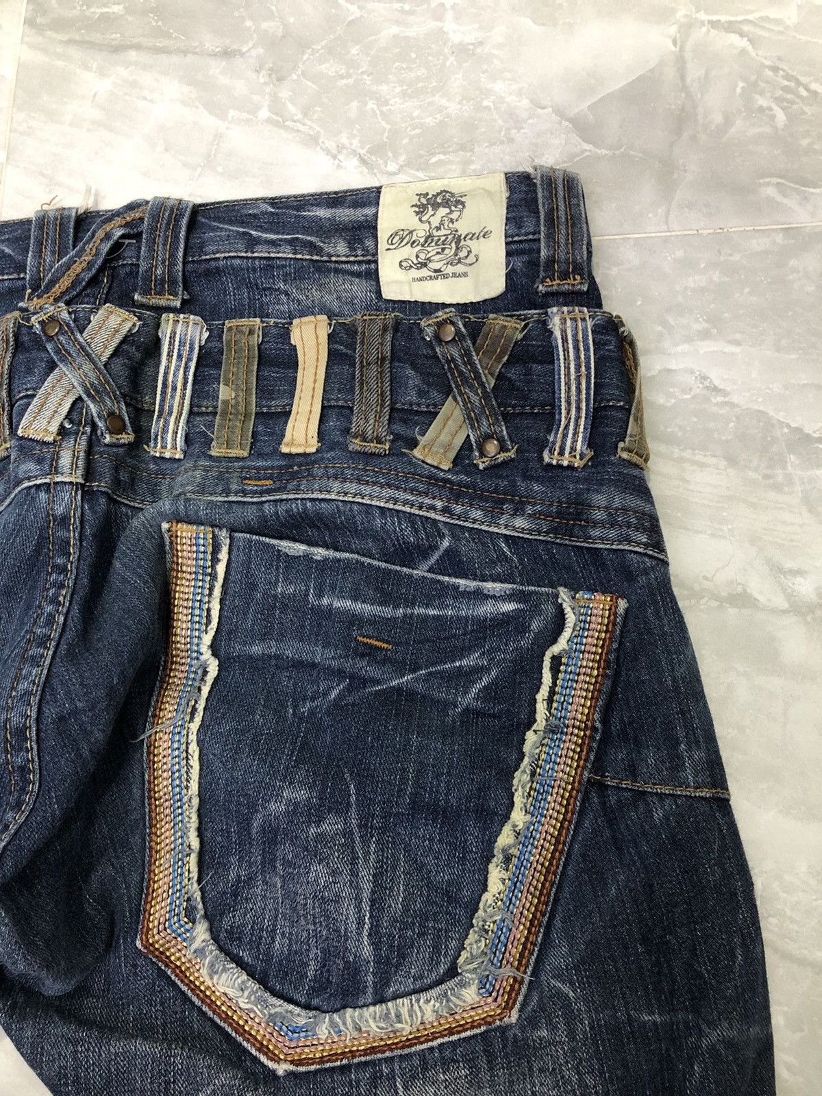 Japanese Brand Dominate Handcrafted 3/4 Denim – Double Waist + Patch Loop Size US 34 / EU 50 - 11 Thumbnail