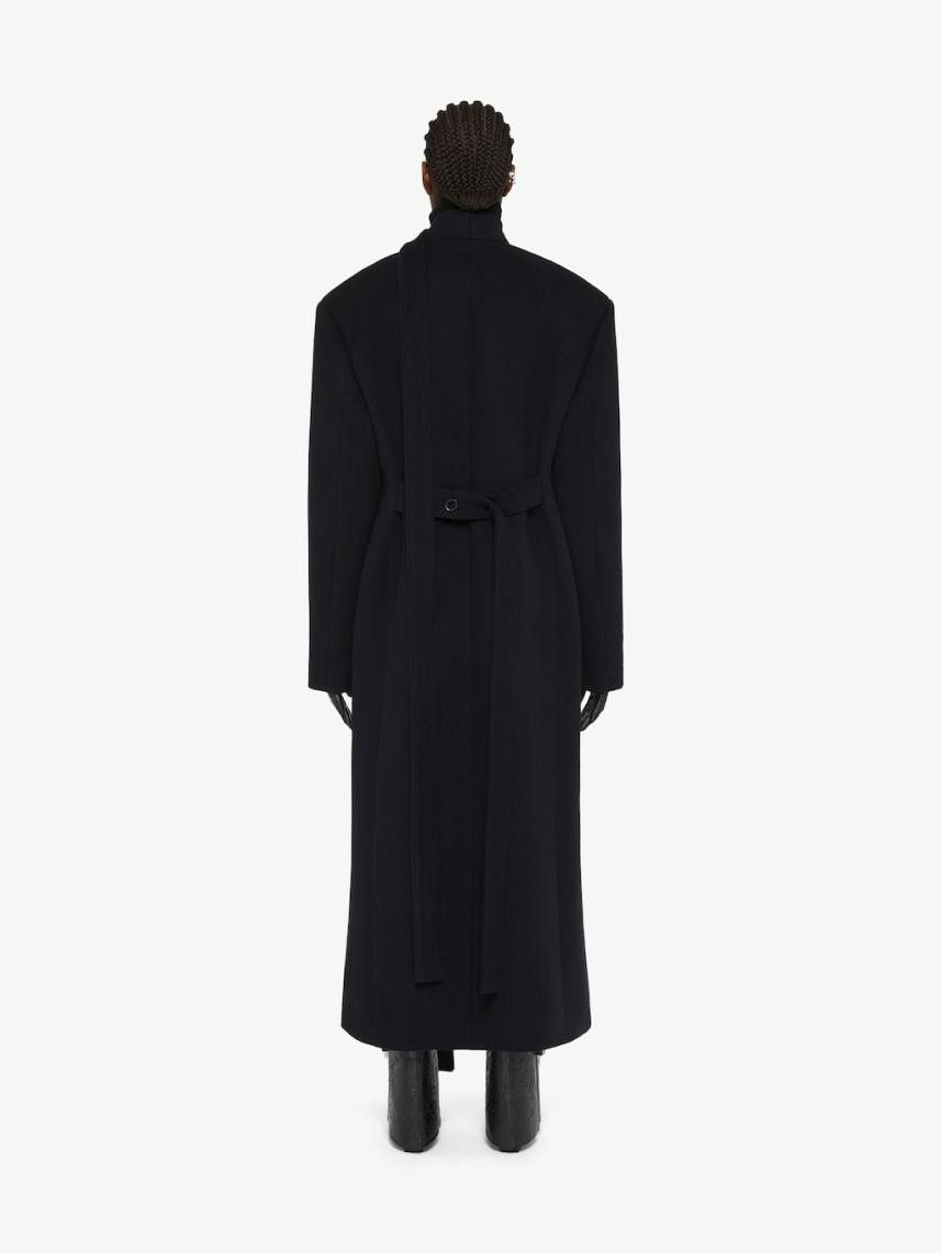 Givenchy o1srvl11e1124 Coat With Scarf in Black Size XXS / US 00 / IT 34 - 4 Thumbnail