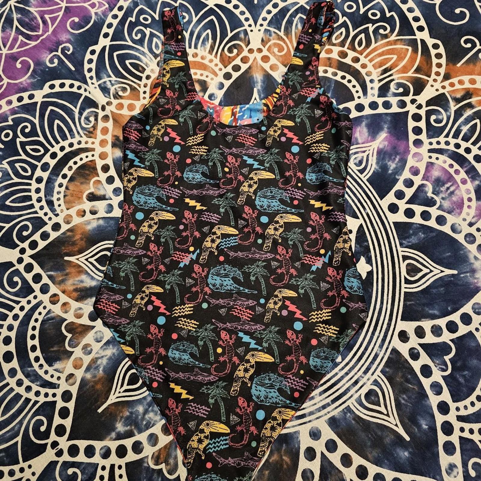 Designer Women's Multicolored Swimsuit-one-piece retro vibe Size ONE SIZE - 6 Thumbnail