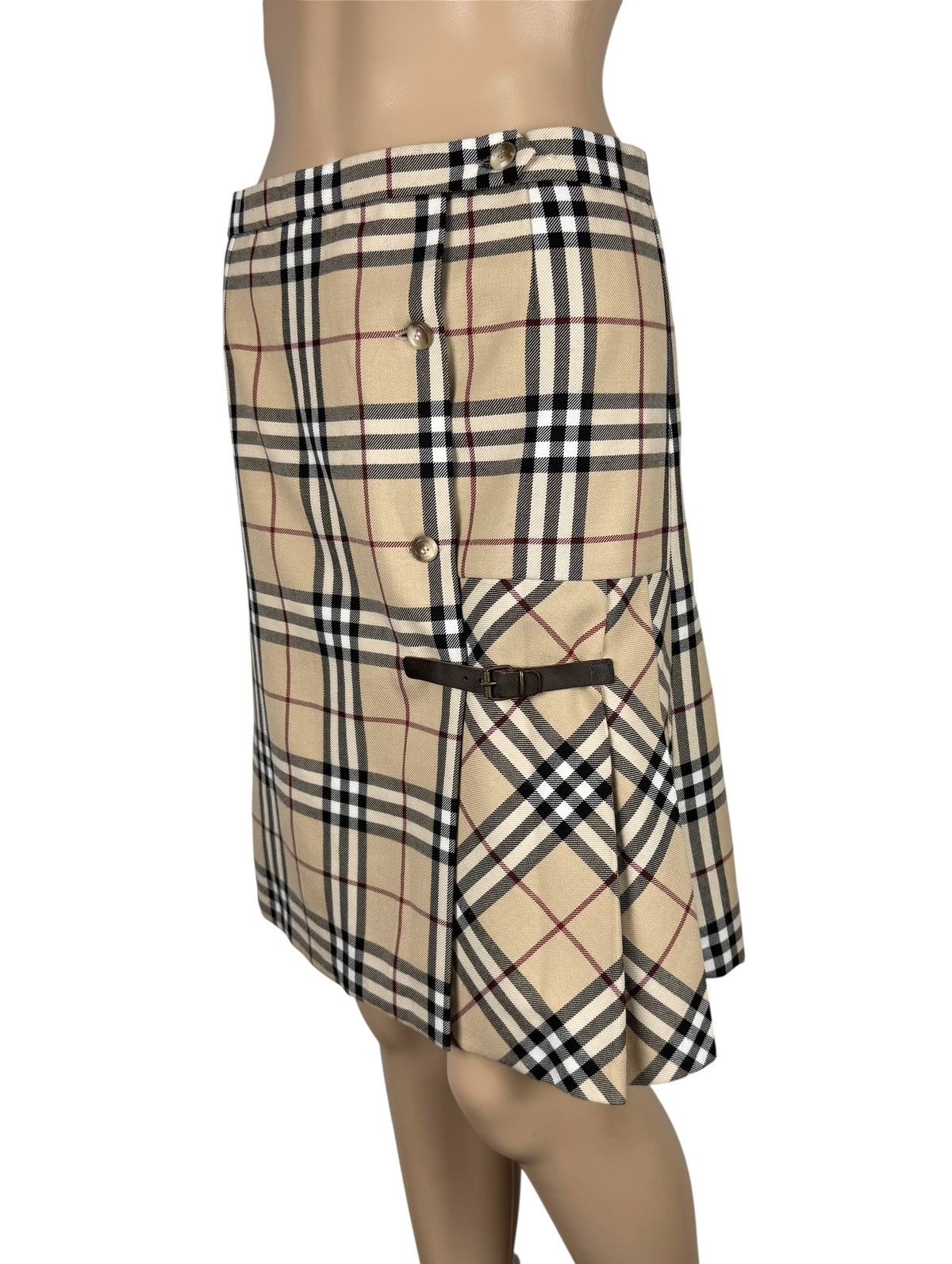 Burberry Burberry Check Skirt Wrap Full Checkered Leather Buckle Size 25" / US 0 / IT 36 - 4 Thumbnail