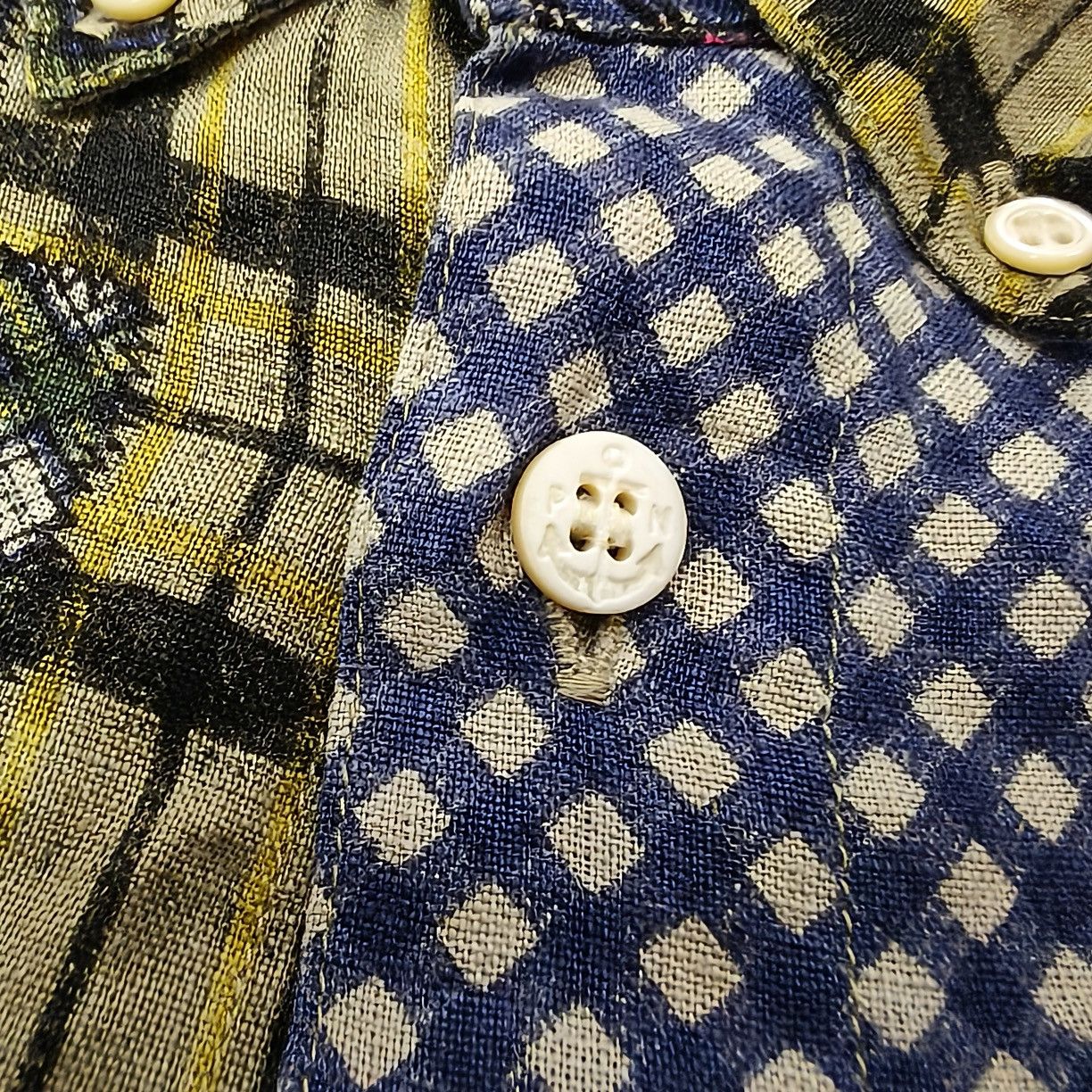 Japanese Brand Vintage 90's Japanese Papas Patchwork Button Up Shirt Size US M / EU 48-50 / 2 - 11 Thumbnail