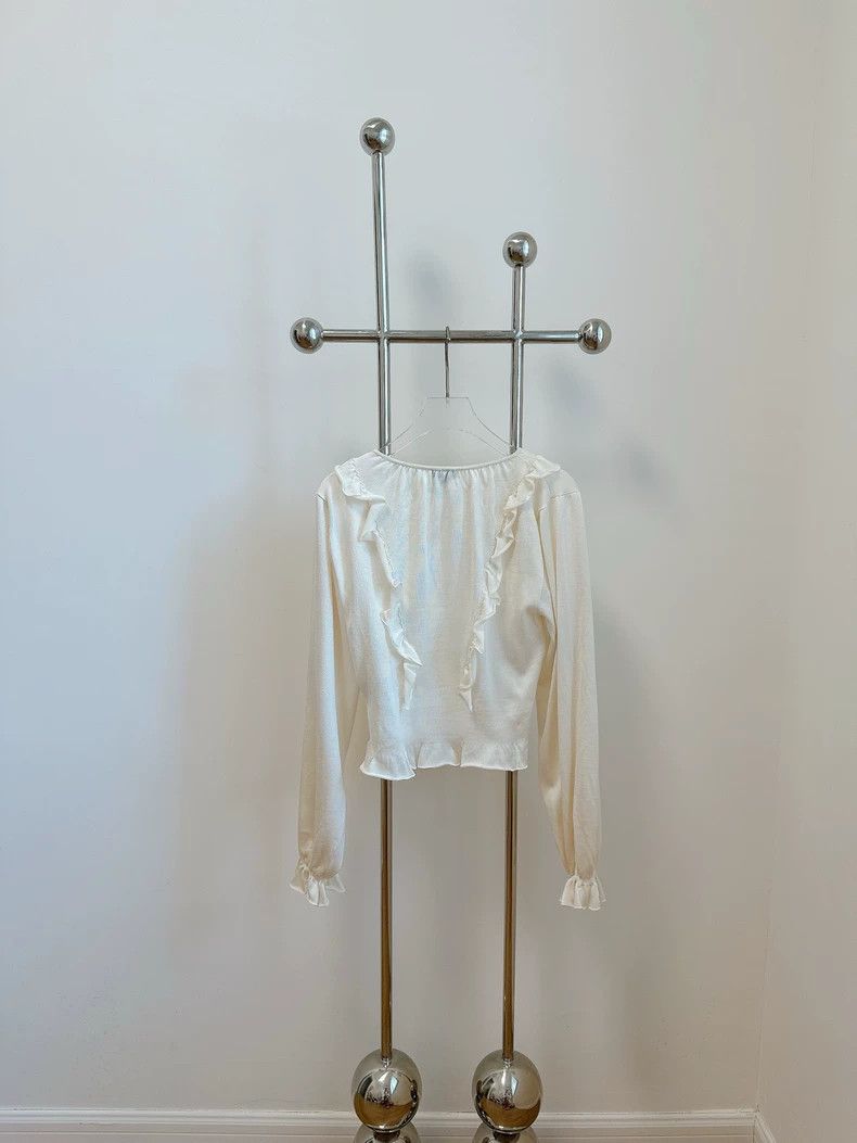 Chanel Chanel 23B beige lace long sleeves Size XXS / US 00 / IT 34 - 2 Thumbnail