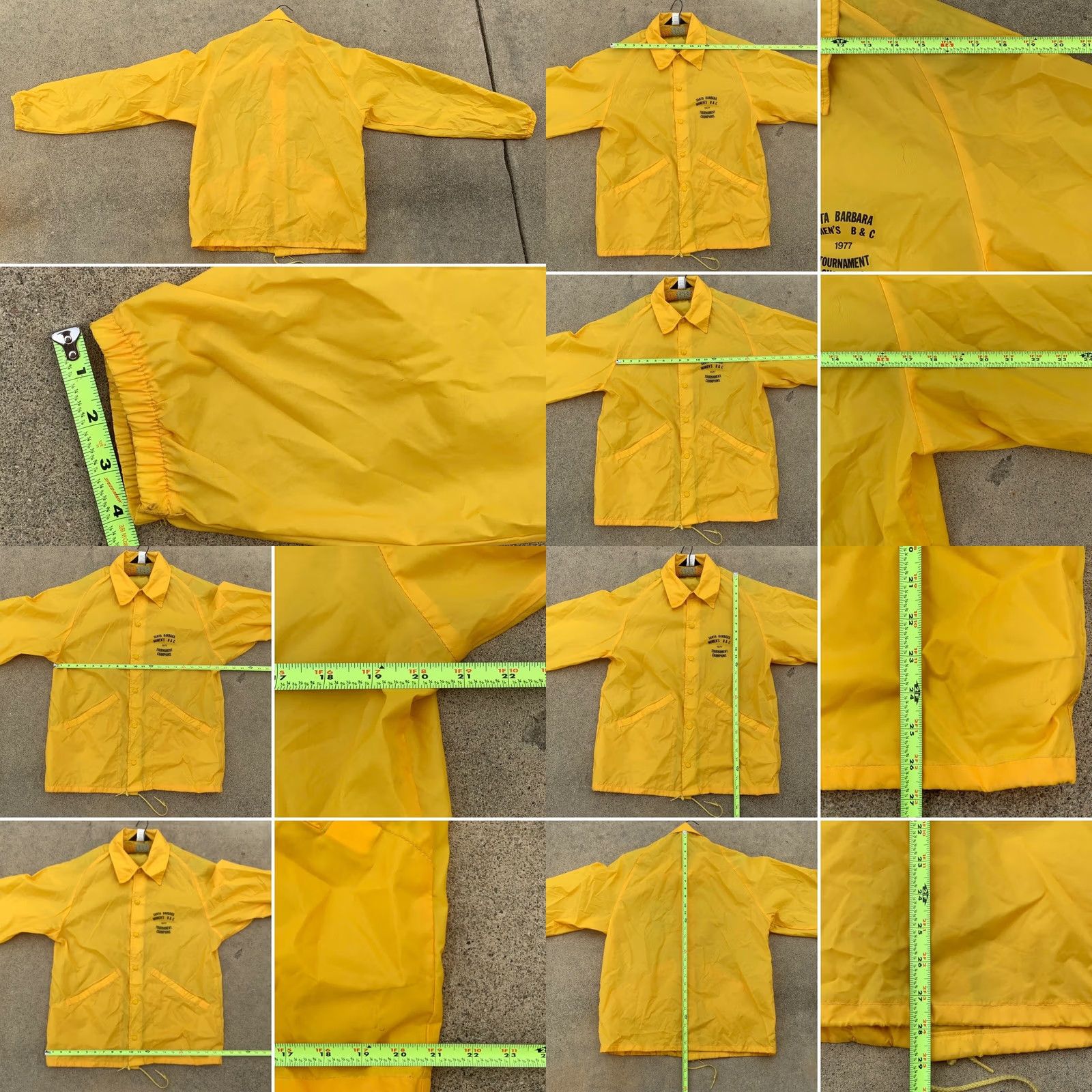 Champion VINTAGE Swingster Santa Barbara Womens B & C 1977 Tournament Champions Windbreaker Jacket Nylon Yellow M Mens/Womens Size M / US 6-8 / IT 42-44 - 8 Thumbnail