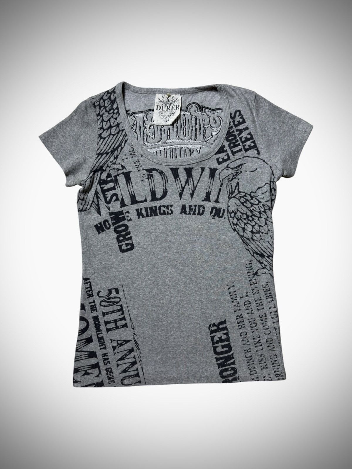 If Six Was Nine 2000’s DURER - Heisei Gal Era Grunge T-Shirt Size M / US 6-8 / IT 42-44 - 1 Thumbnail