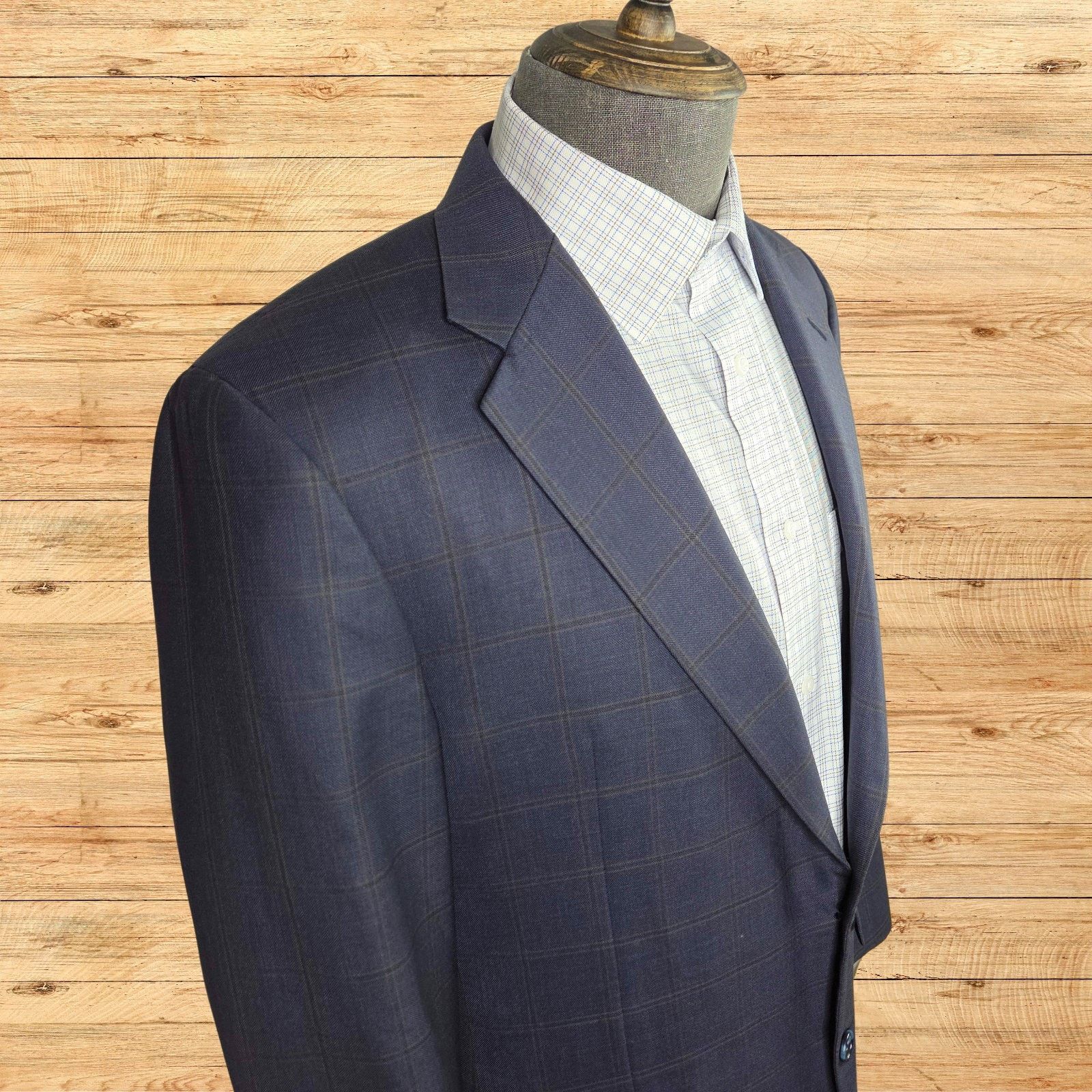 Hickey Freeman Hickey Freeman Madison Sports Jacket Mens 42L Blue Worsted Size 42L - 2 Thumbnail