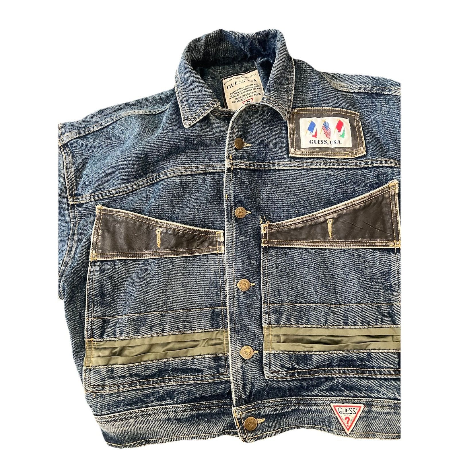 Guess Vintage 1980’s Guess Military Flight Denim Size Small Jacket Size US S / EU 44-46 / 1 - 2 Thumbnail