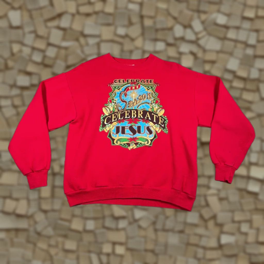 Lee VINTAGE Lee Red Sweater Adult LARGE Christmas 90s Sweatshirt Crew Neck Christmas Size US L / EU 52-54 / 3 - 1 Thumbnail