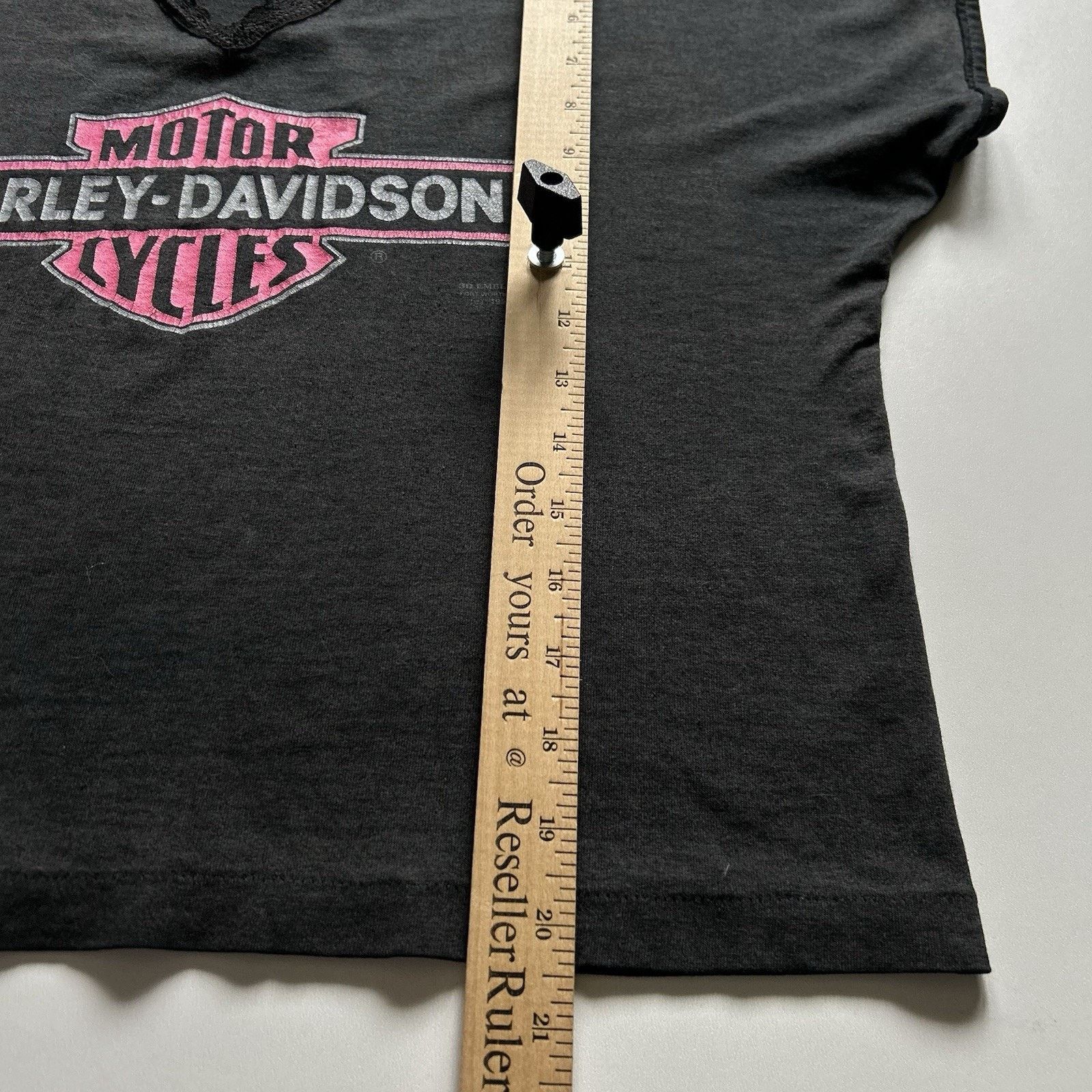Vintage 90s Harley Davidson 3D Emblem Crop Top Shirt Large