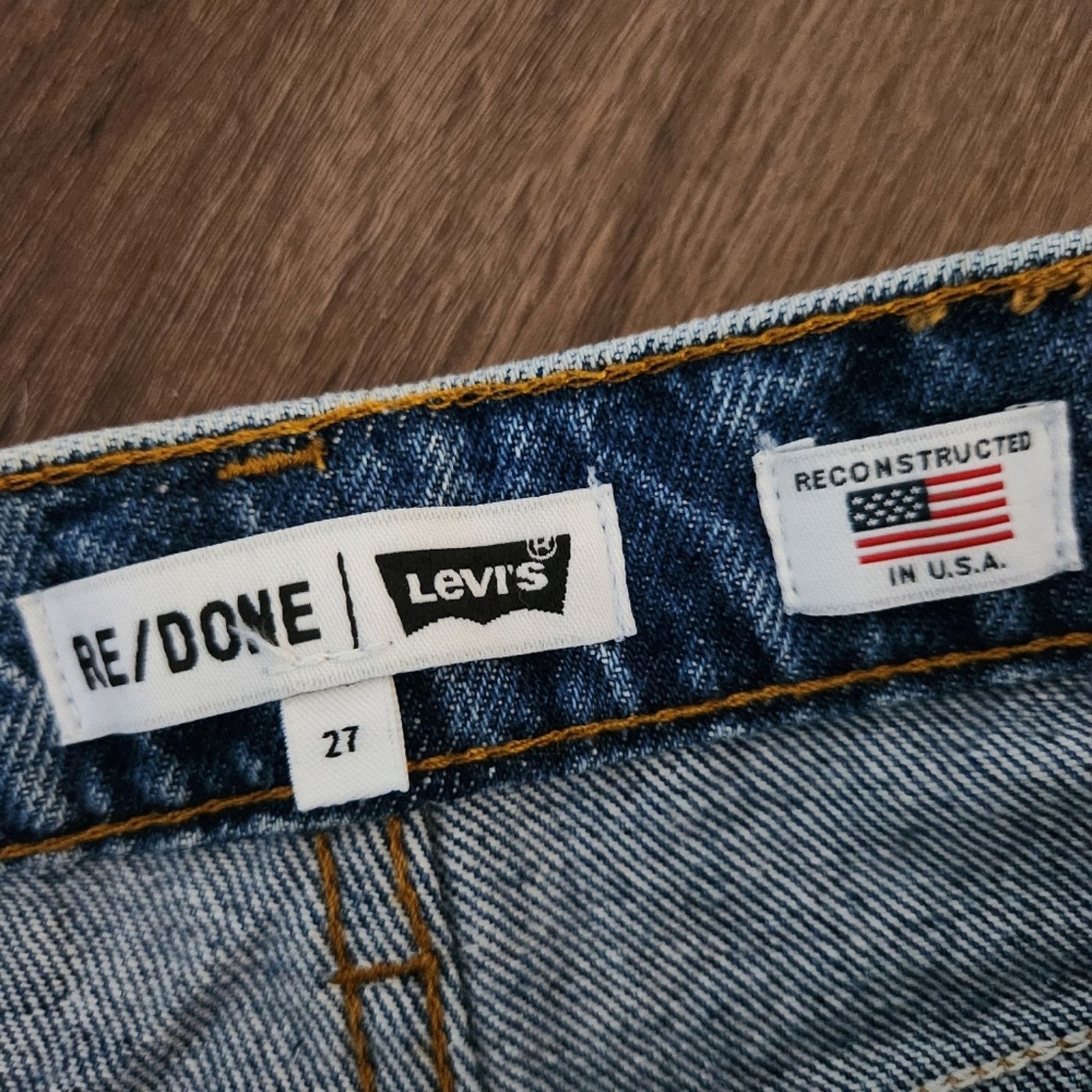 RE/DONE RE/DONE Levi's 70s Loose Flare Patchwork Upcycled Jeans Size 27" / US 4 / IT 40 - 3 Thumbnail