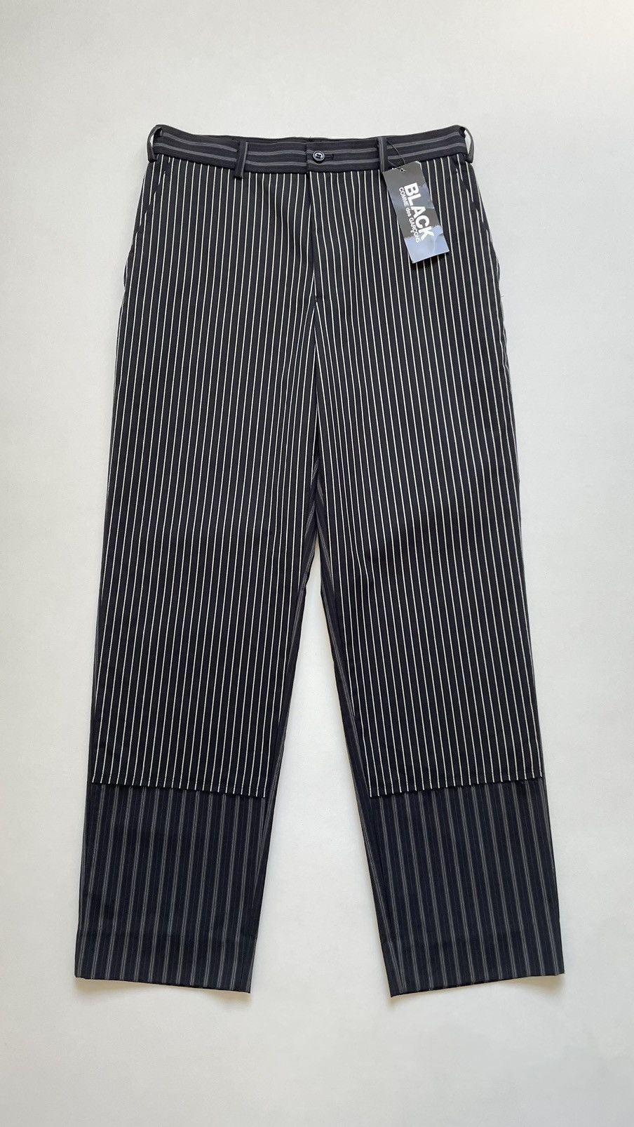 Comme des Garcons S/S 19 Reworked Black/White Pinstripe Pants Size US 30 / EU 46 - 1 Thumbnail