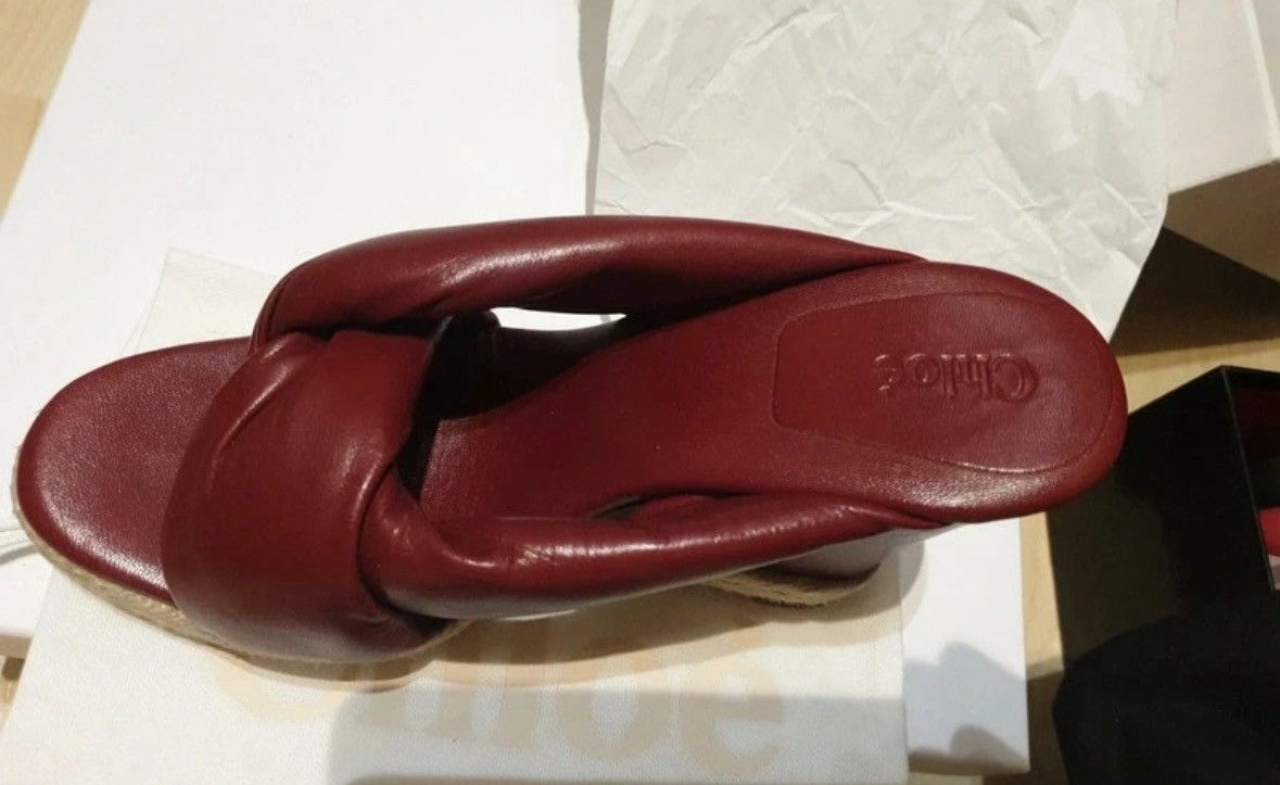 Isabel Marant Isabel Marant Bordeaux Red Leather Wedge Mules Size US 7 / IT 37 - 12 Thumbnail