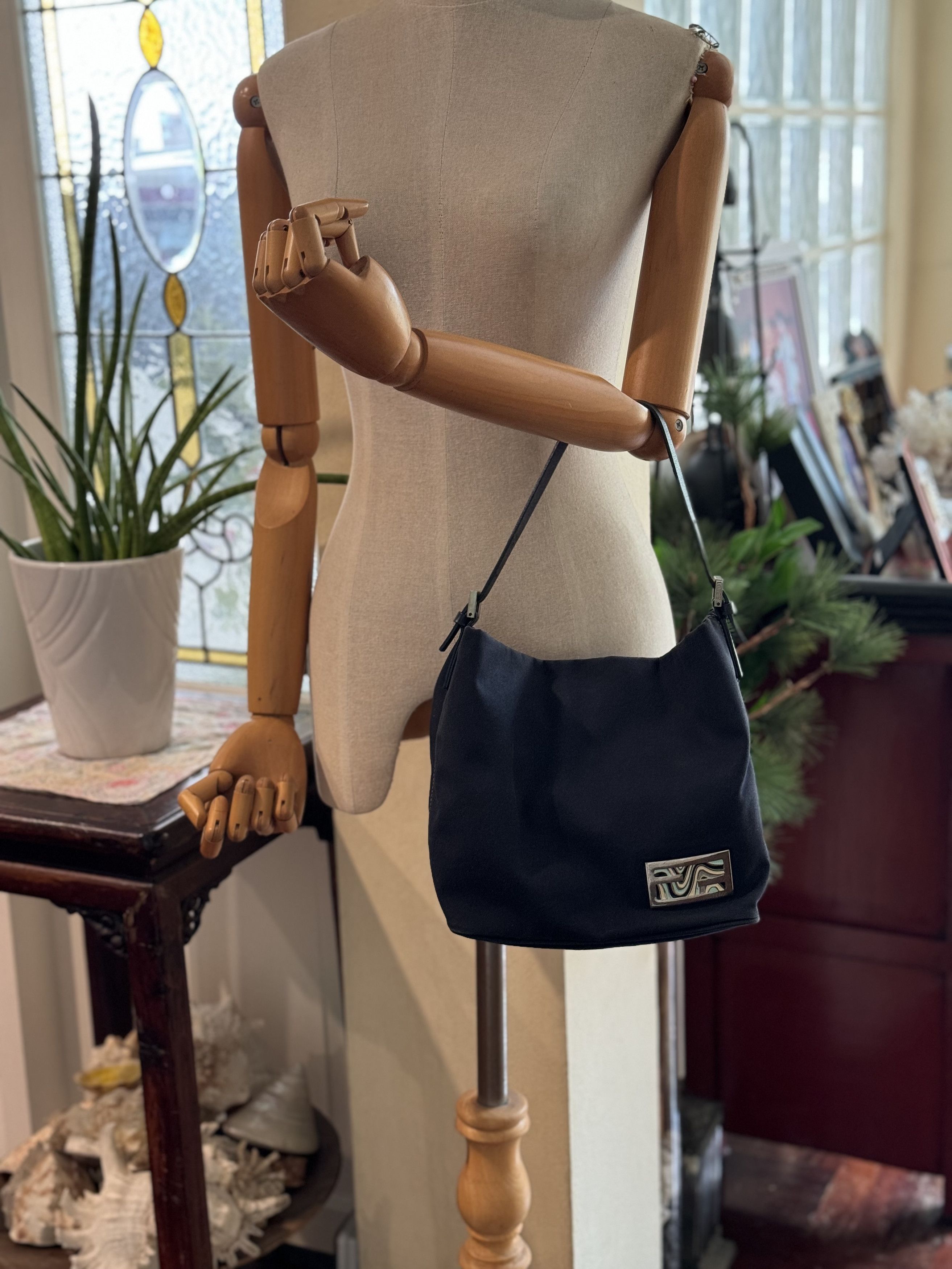 Fendi Fendi Navy Blue Denim Shoulder Bag Size ONE SIZE - 10 Thumbnail