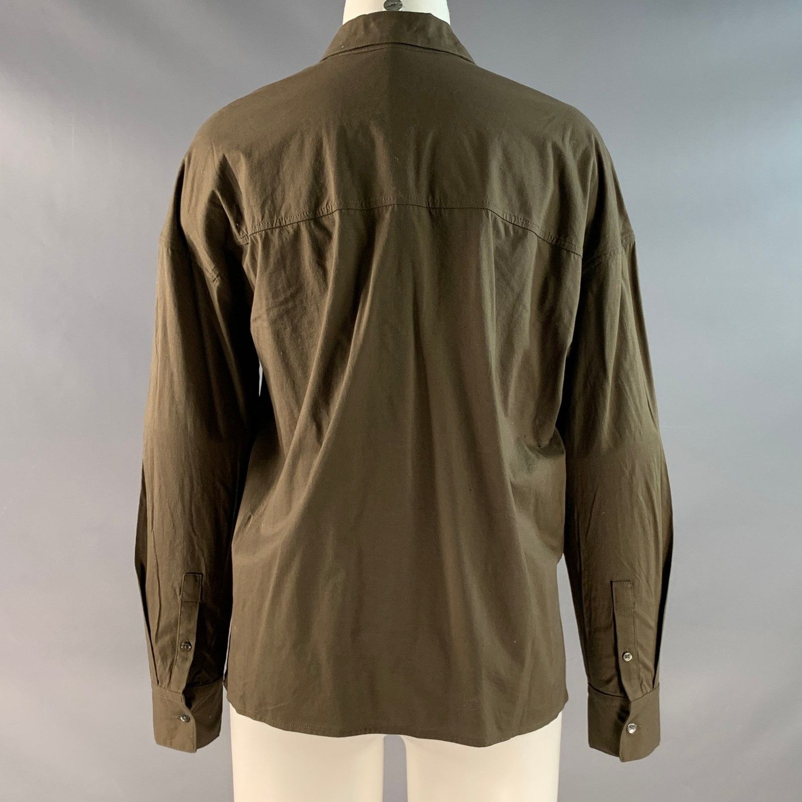 James Perse JAMES PERSE S Green Cotton Two Pockets Long Sleeve Shirt Size S / US 4 / IT 40 - 3 Thumbnail
